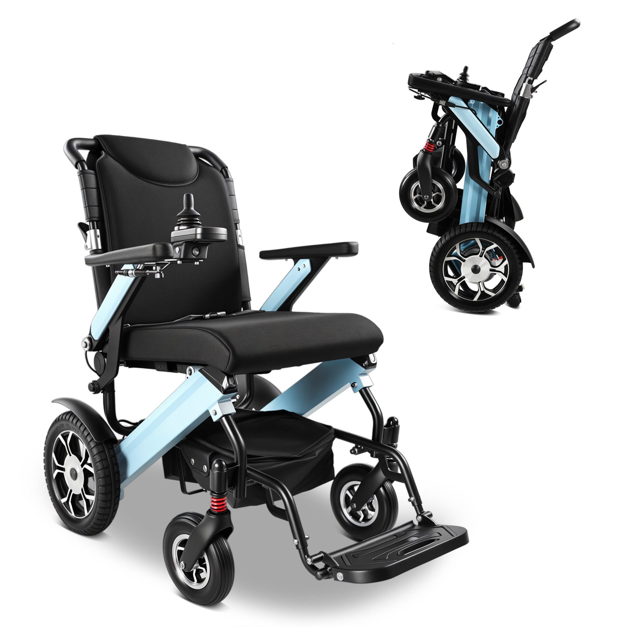 Vankel Elektrorollstuhl Elektrisch Faltbar Leicht bis 150KG, Faltbar, 25 km, seniorenmobil, 2x250W, 6,00 km/h E-Rollstuhl