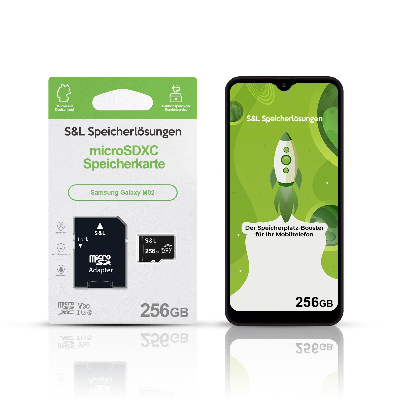microSD Karte S&L für Samsung Galaxy M02 Speicherkarte