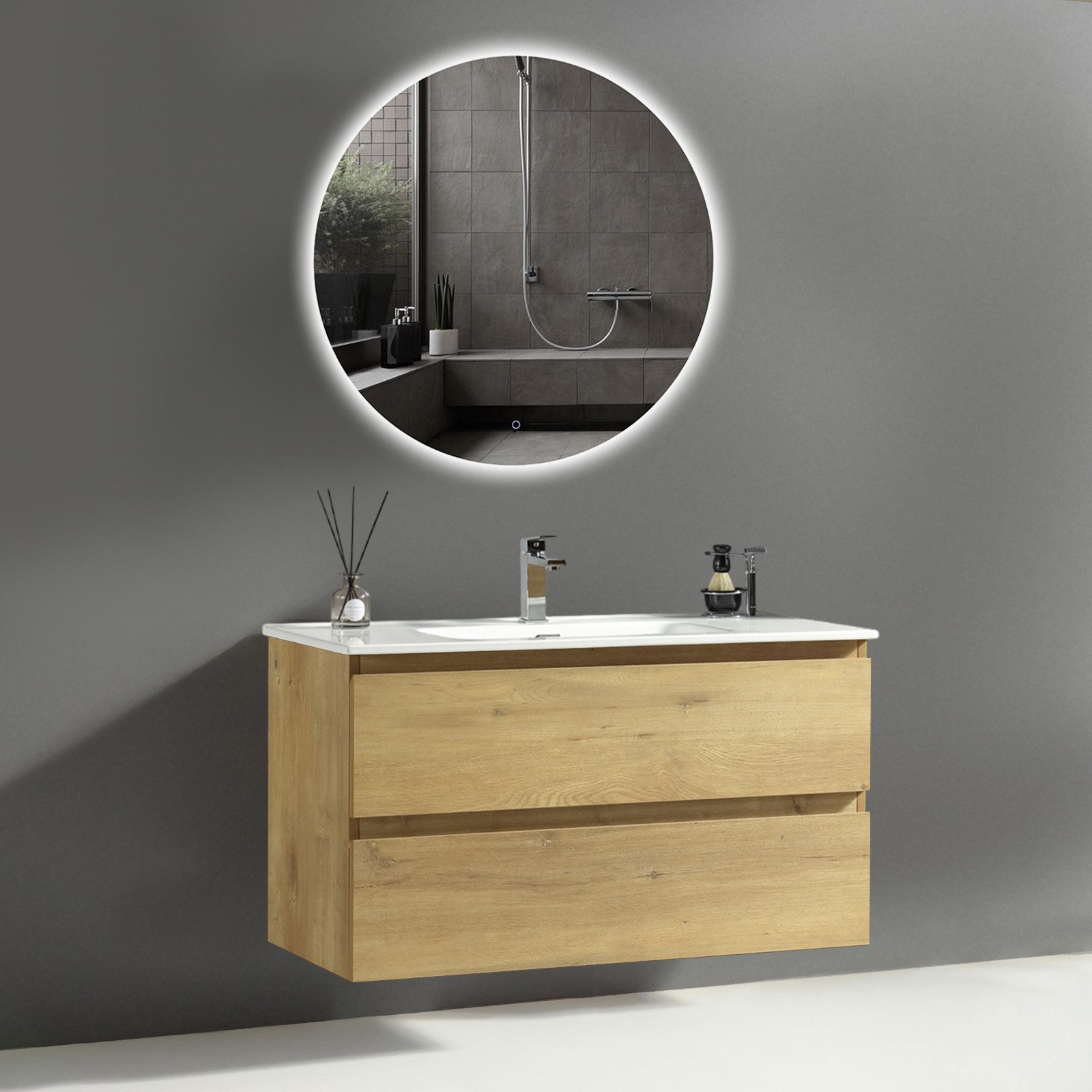 Alpenberger Badmöbel-Set Badezimmermöbel Badezimmer Schrank, (Waschplatz günstig online kaufen