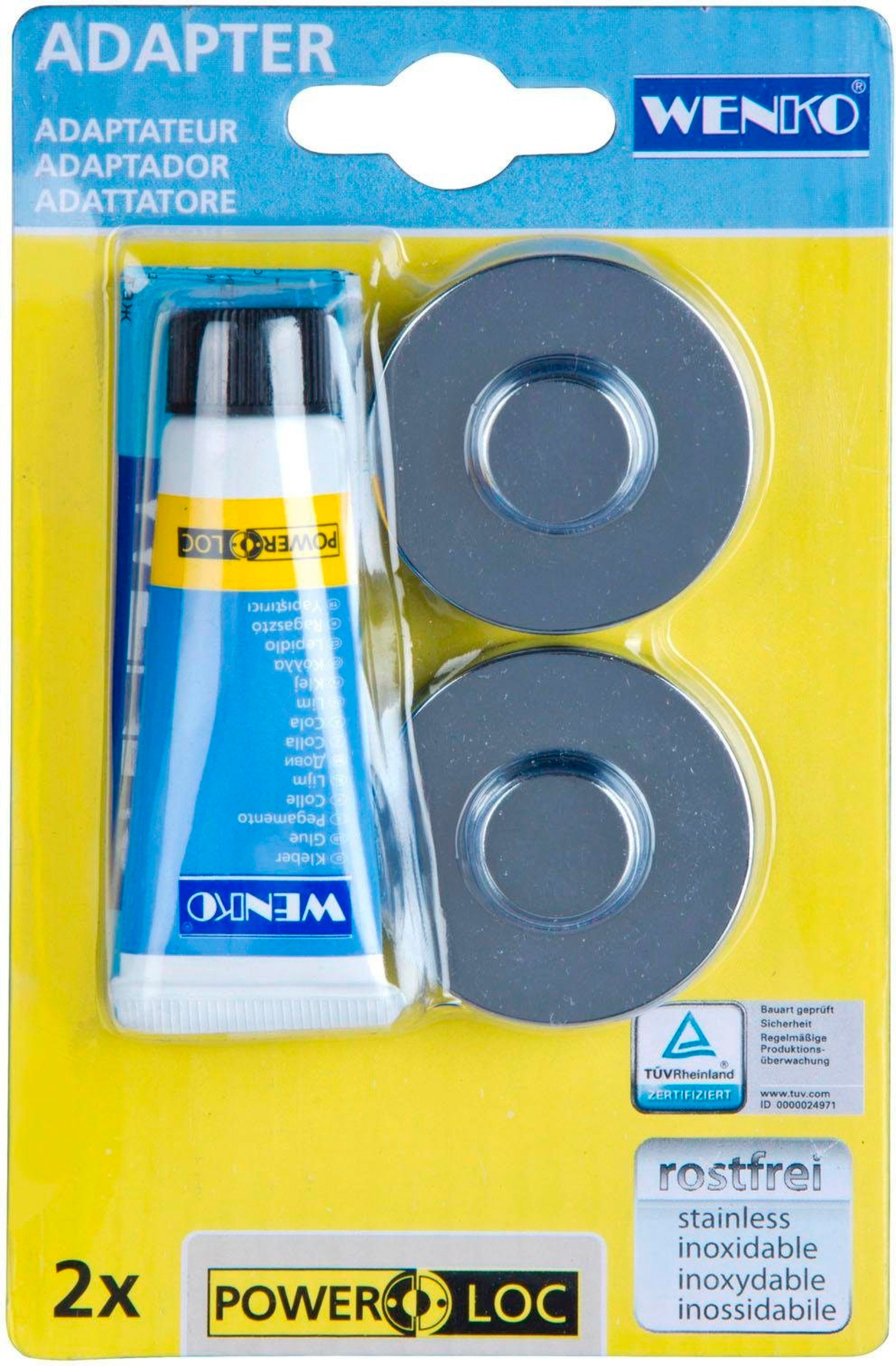 WENKO Wandhalter Adapter, Power-Loc®, Premium/Classic, mit Spezialkleber