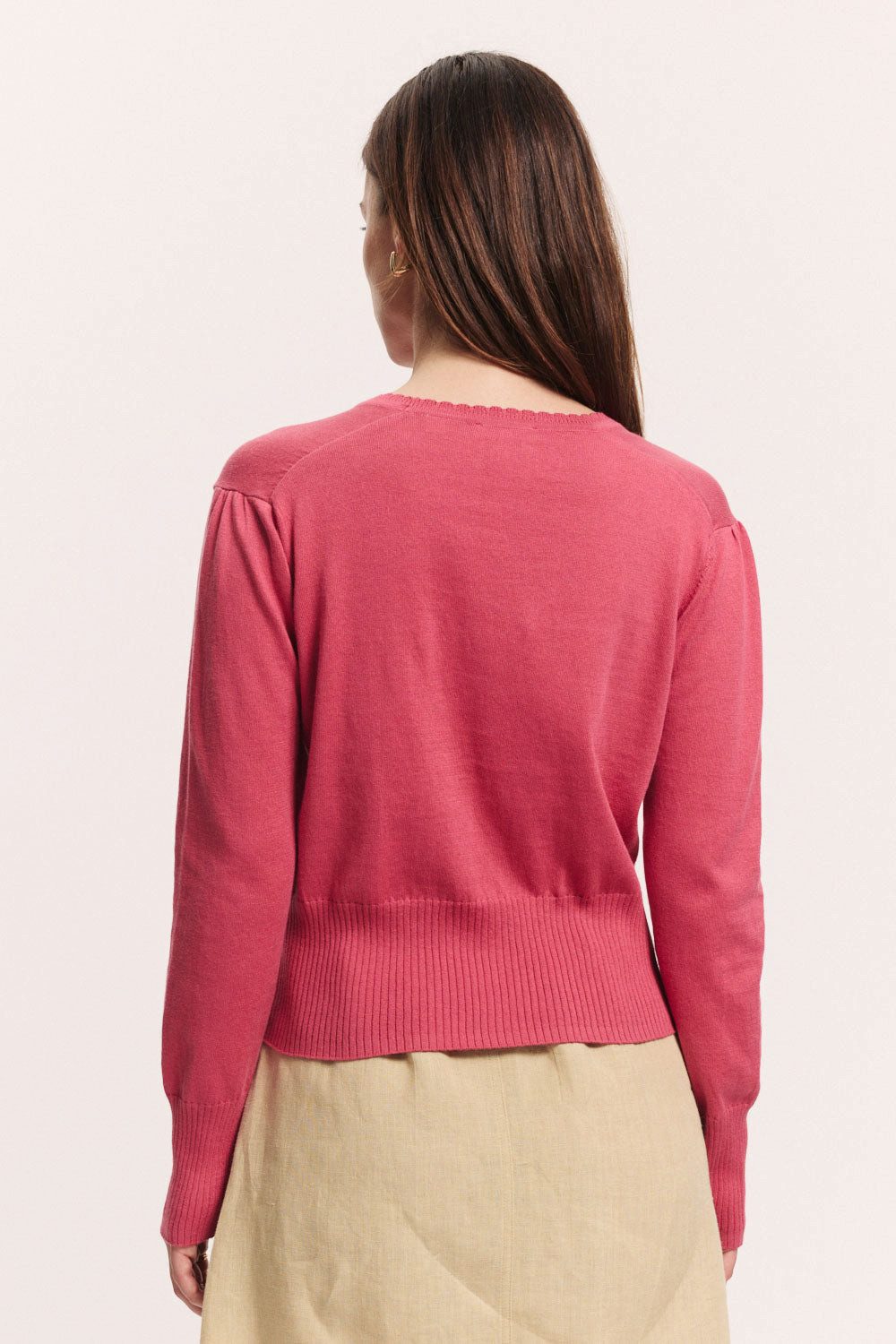 Tranquillo Strickjacke Strickjacke Linaa aus Bio-Baumwolle GOTS-zertifizierte Bio-Baumwolle, verspielte Zierkante