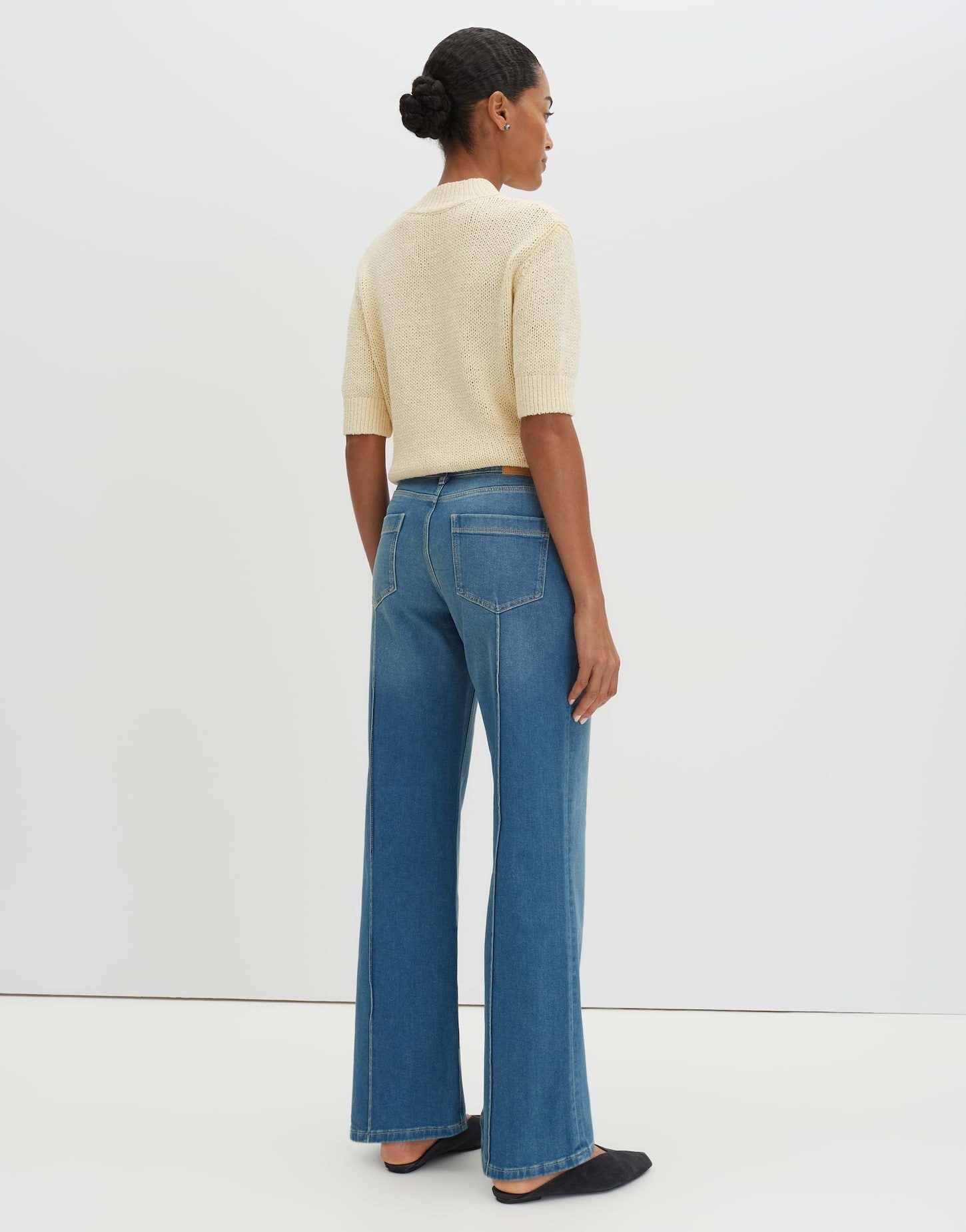 someday Bootcut-Jeans Carie french bold Mid Rise, 5-Pocket-Design mit leichter Used-Waschung