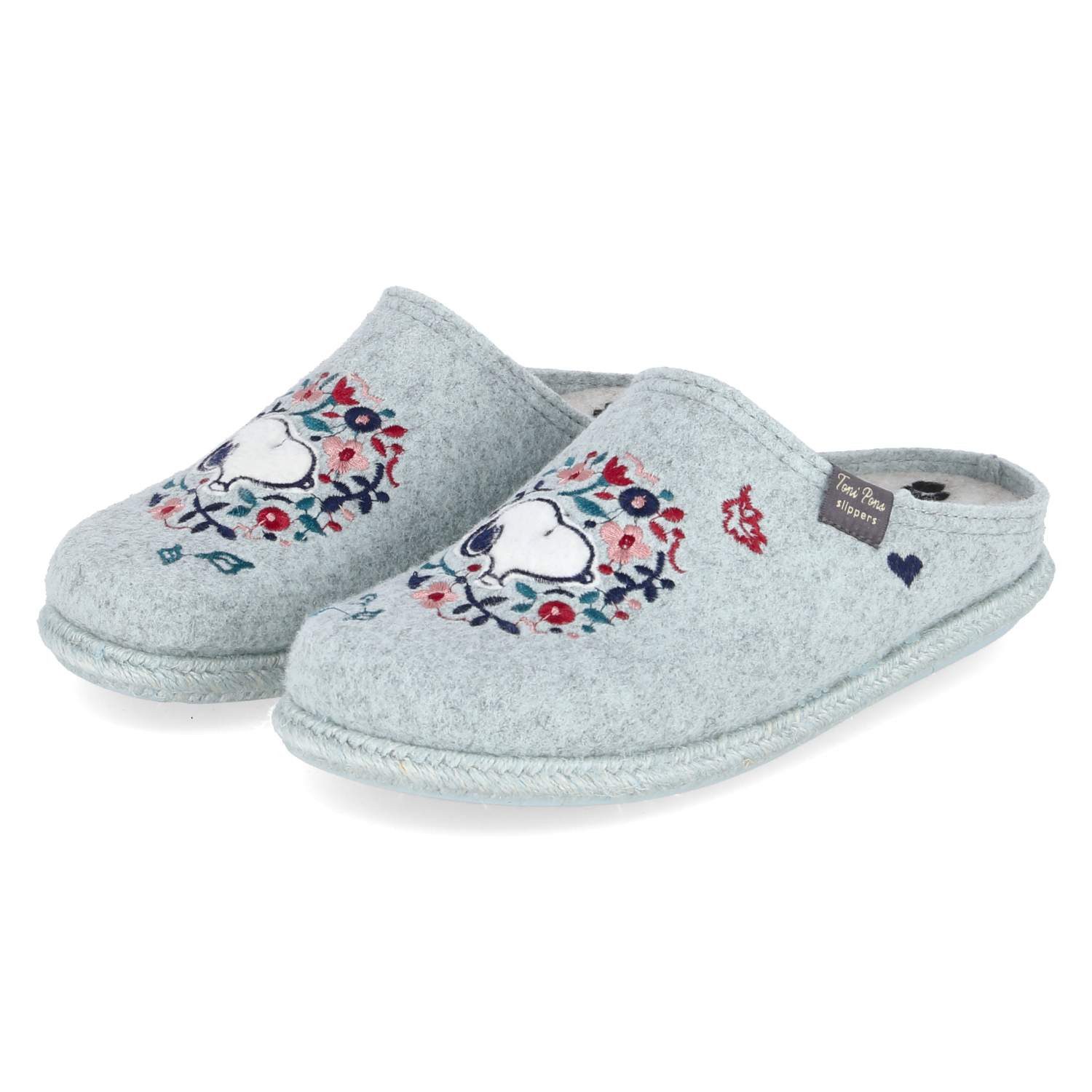 Toni Pons Toni Pons Pantoffeln Snoopy Aqua Damen Filz blue Pantolette