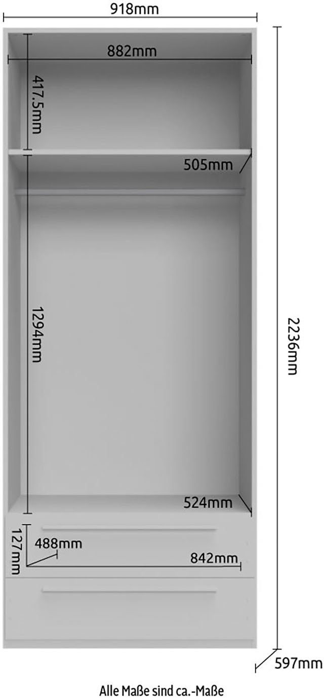OTTO home Kleiderschrank Piano, UV lackiert, hochglänzend in beige oder weiß, FSC-zertifiziert (Made in Europe) in vielen Breiten, Höhe 224cm, mit Soft-Close Fu – Bild 5 von 5