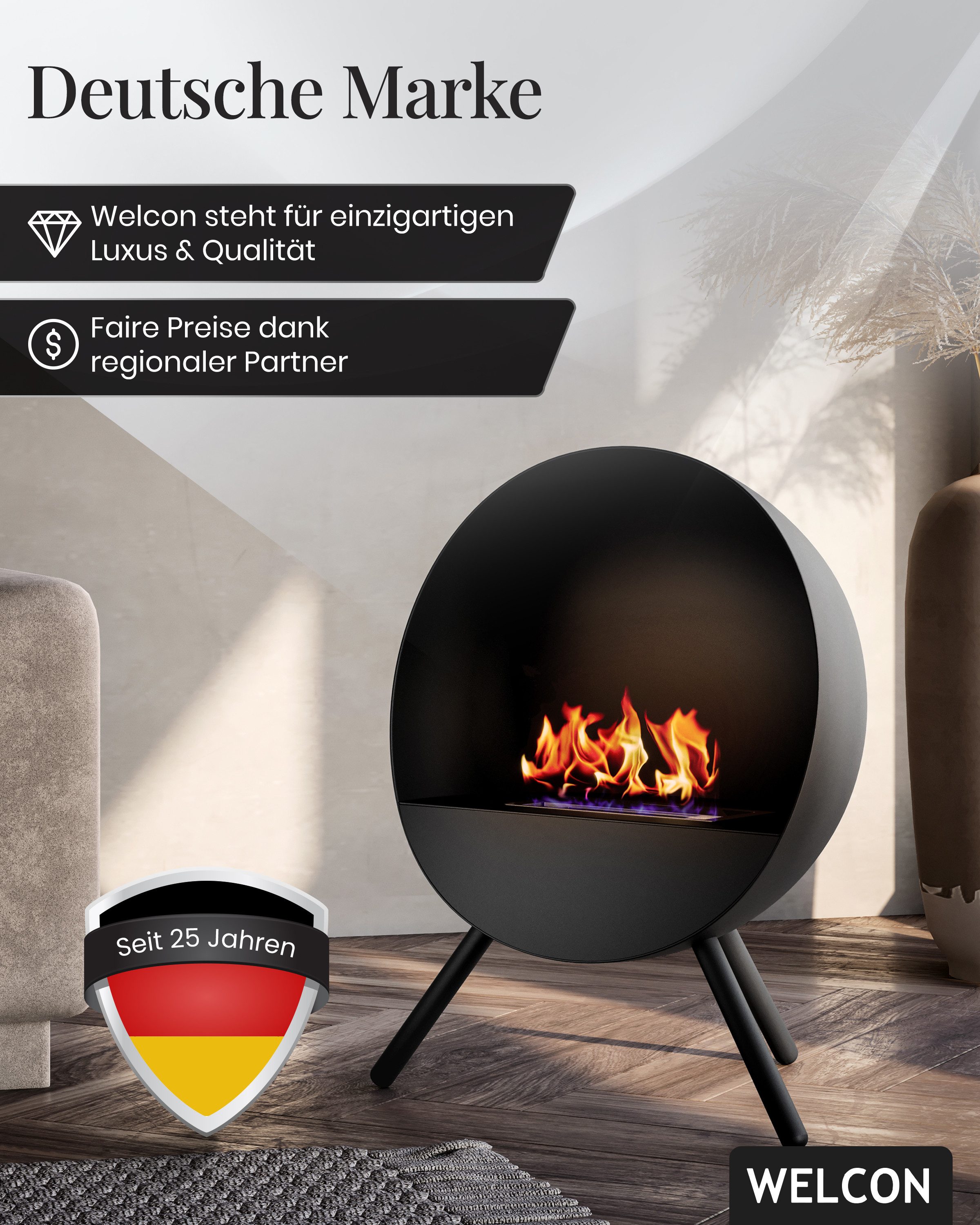 WELCON Echtfeuer-Dekokamin Bioethanol Kamin & Fireplace günstig online kaufen