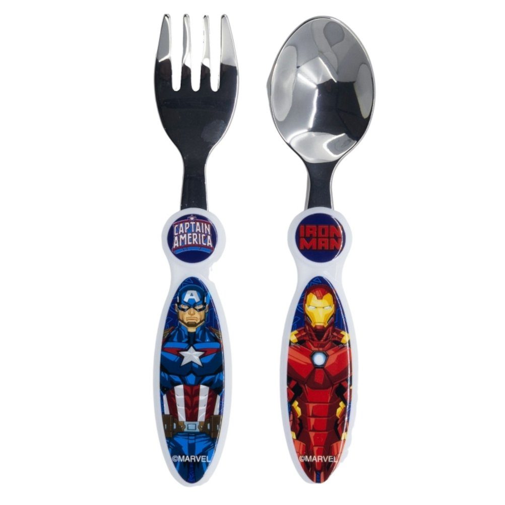 Stor Kinderbesteck 2 tlg. Avengers Kinder Besteck Gabel + Löffel Metall Kinderbesteck