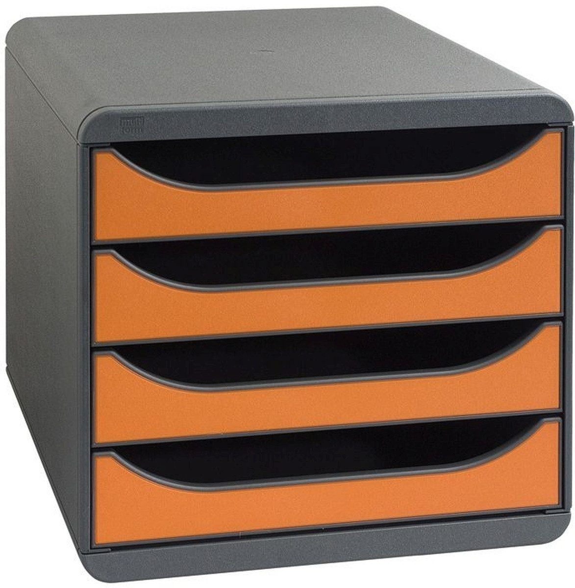 EXACOMPTA Organizer Schubladenbox Big-Box Iderama 4 Fächer mausgrau/mandarine