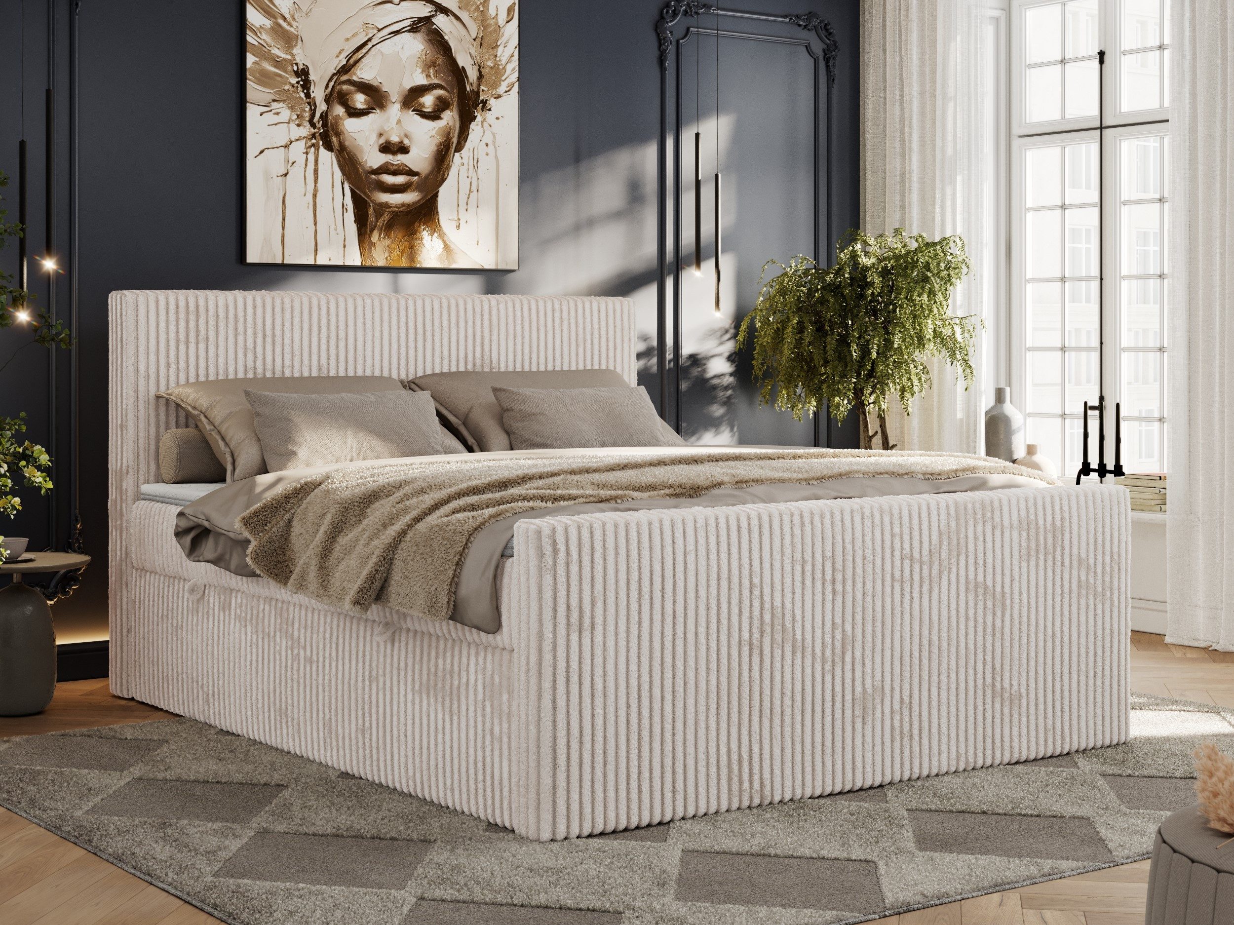 MKS MÖBEL Boxspringbett TILIANO DUO (Packung, Set, Topper T25, Cord Bett, T günstig online kaufen