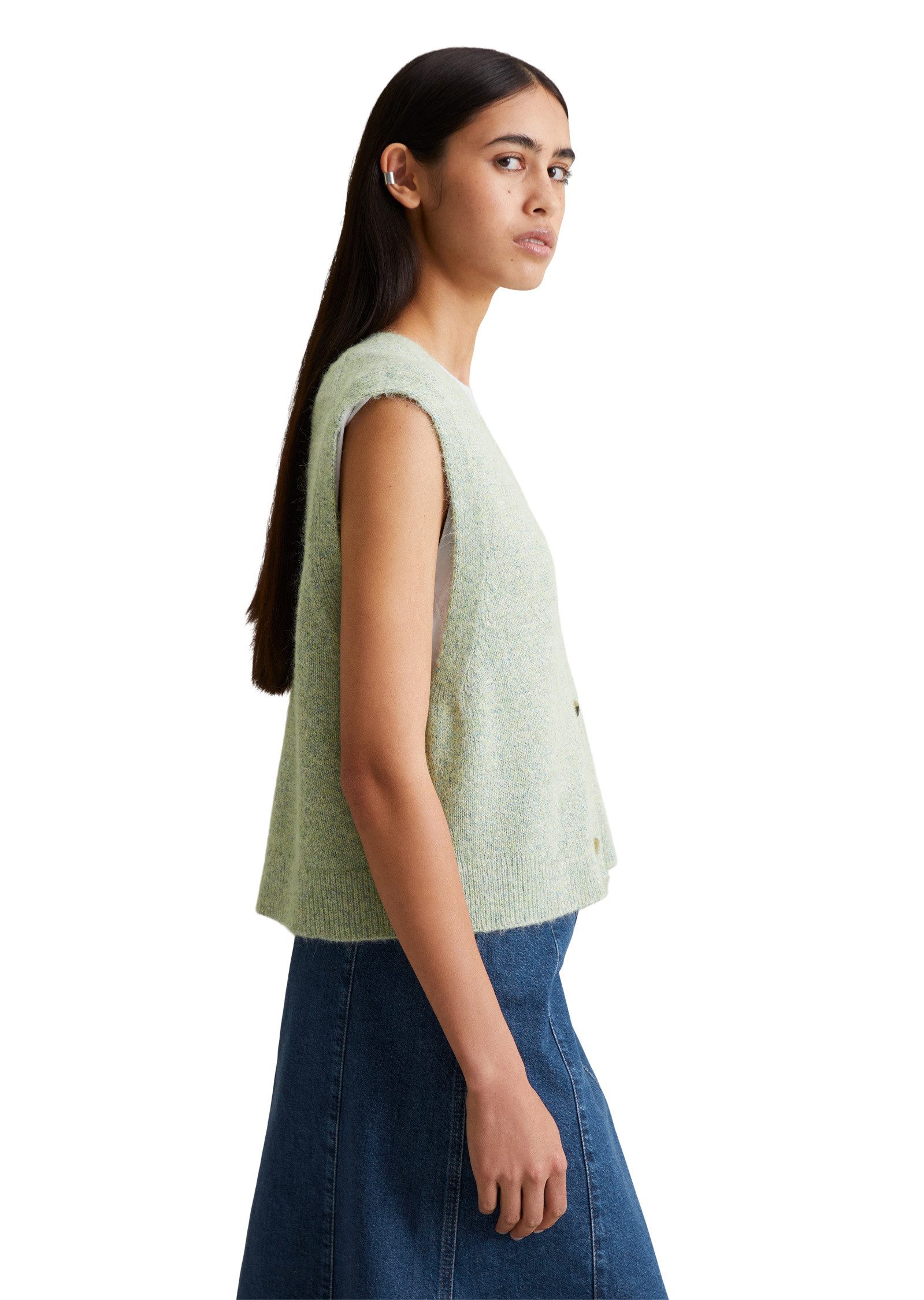 Marc O'Polo DENIM Strickweste aus Baumwoll-Multicolor-Garn günstig online kaufen