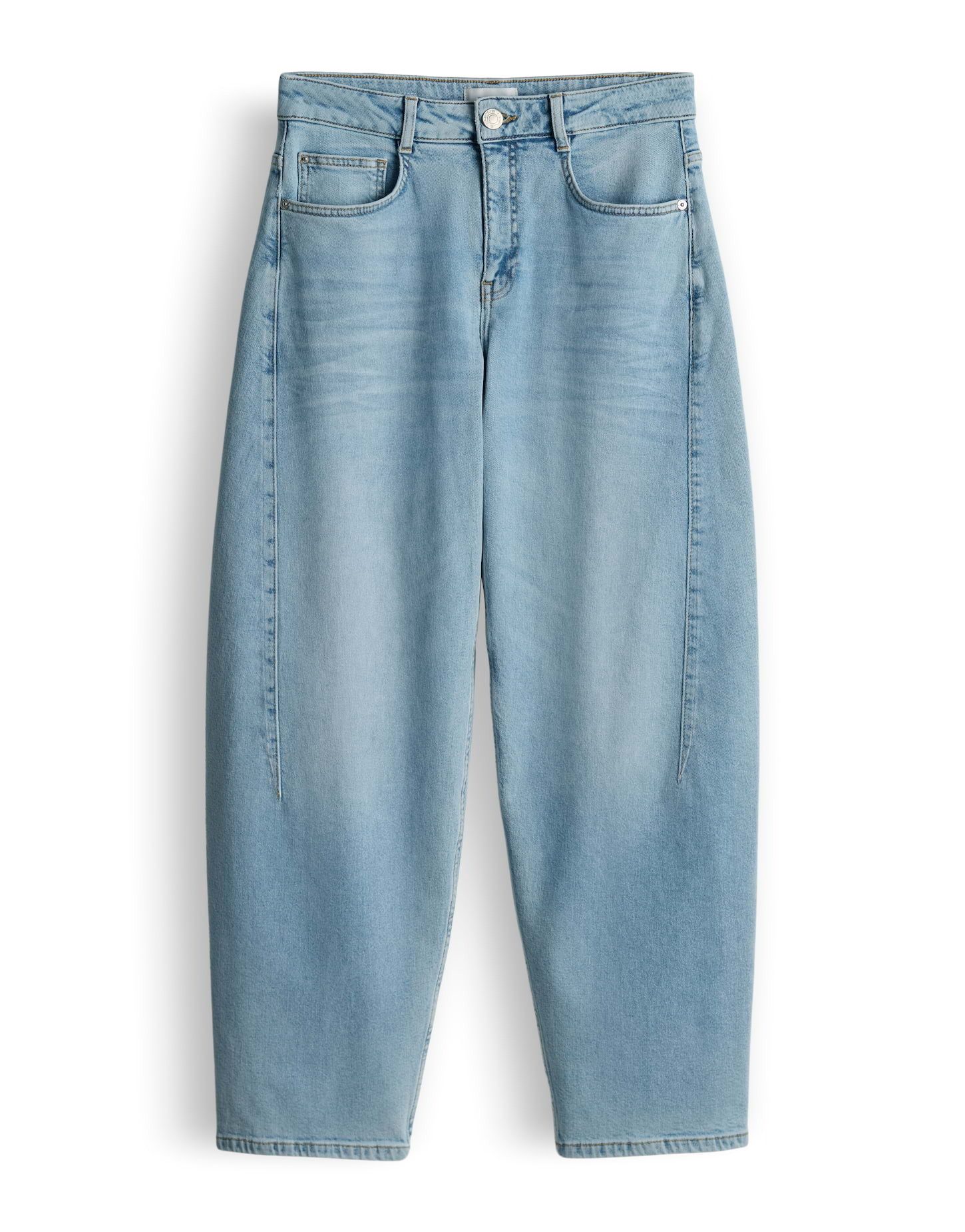 OPUS Relax-fit-Jeans Barrel Jeans aus BCI Cotton Mix Mid Rise Weicher Griff, 5-Pocket-Design, verdeckter Zip-Fly