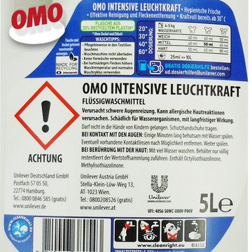 Unilever OMO XXXL 5 L Flüssig 100 WL Active Clean Vollwaschmittel Universal Vollwaschmittel (1-St. 5 L)
