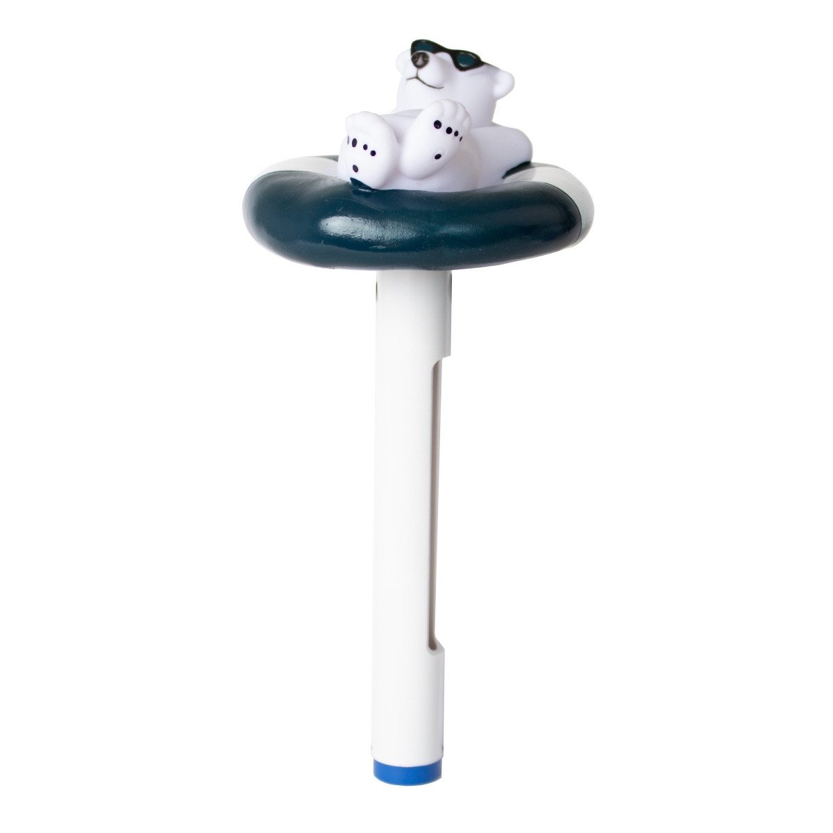 Schwimmthermometer Eisbär auf Schwimmring mit Schnur Temperatur Messung °C & °F Pool
