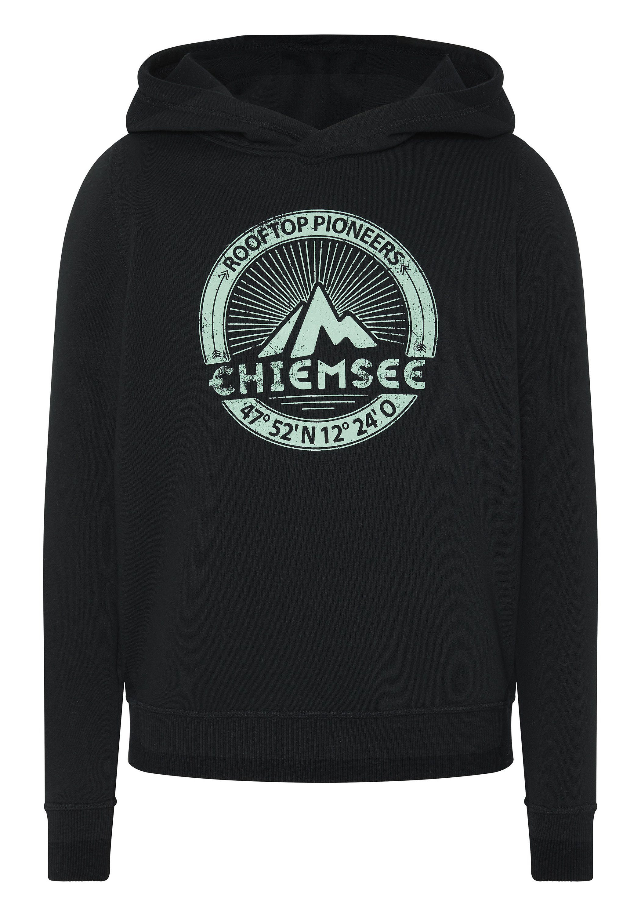 Chiemsee Kapuzensweatshirt Hoodie mit Label-Mountain-Print 1 19-3911 Black Beauty