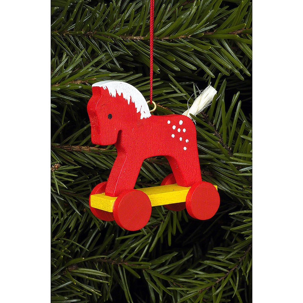 Christian Ulbricht Dekohänger Christbaumschmuck Fahrpferdchen rot (4,4x8,4cm) von Christian Ulbricht