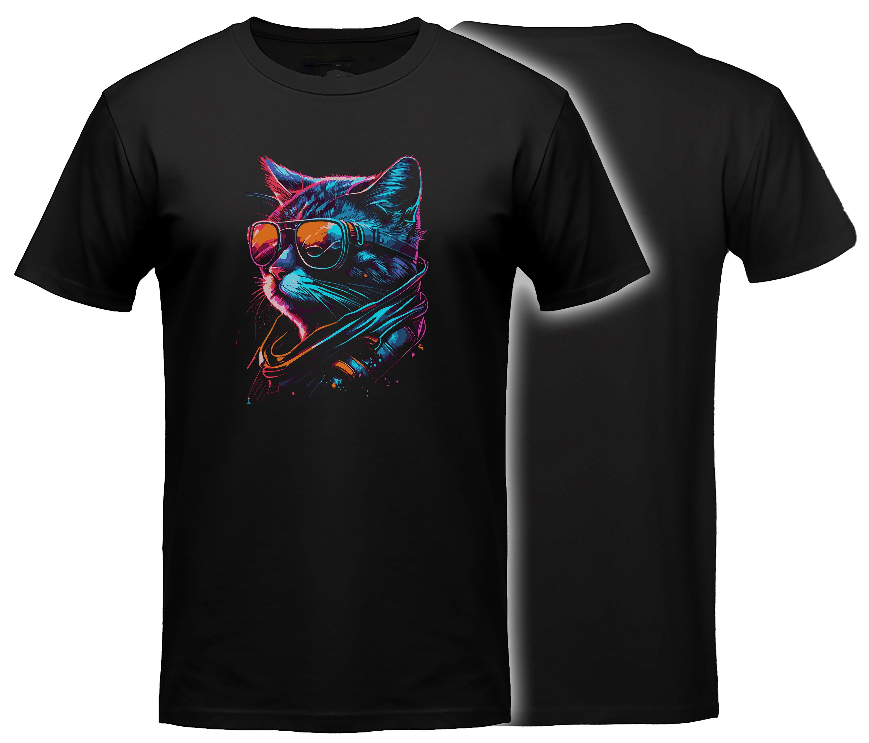 T-Shirt mit cooler Katze