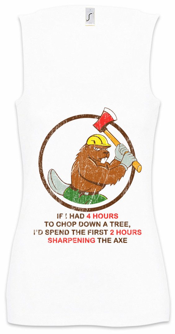 Tanktop Chop Down A Tree Ärmelloses Damen T-Shirt Holzfäller Axt Waldarbeiter