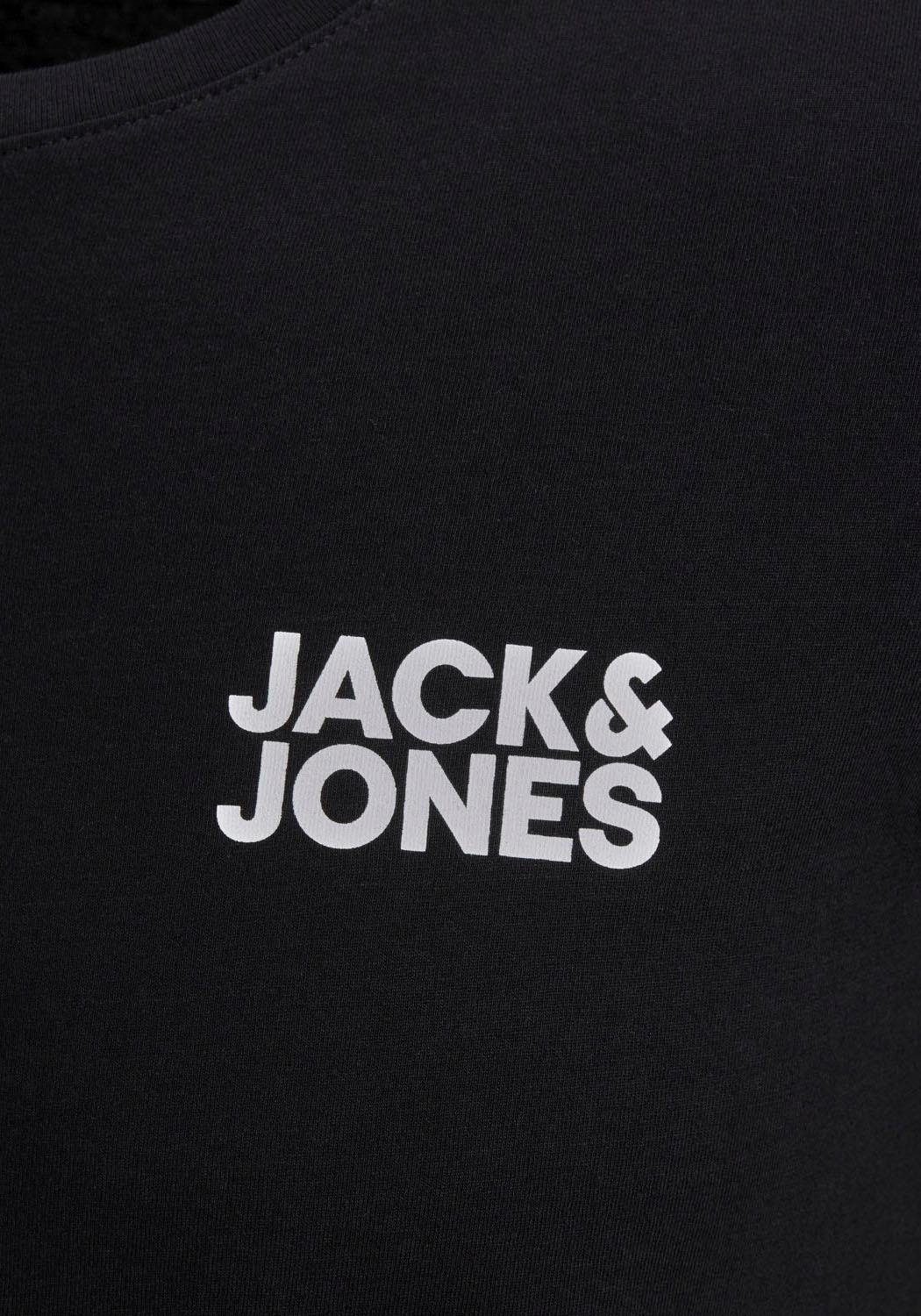 Jack & Jones T-Shirt TEE LOGO CORP schwarz Logoprint mit