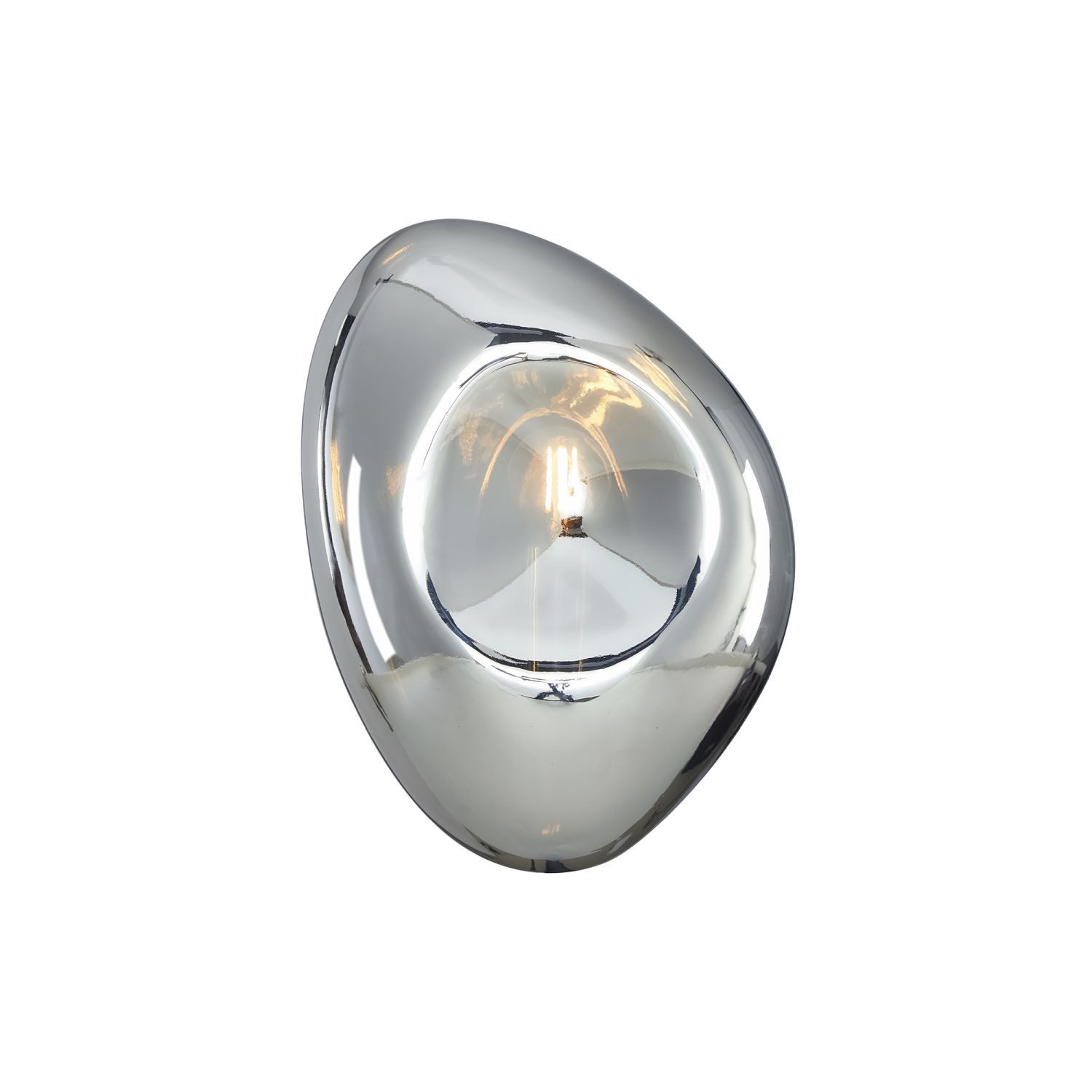 Licht-Erlebnisse Wandleuchte MILAN, ohne Leuchtmittel, Glas Metall E14 H: 27,5 cm Chrom glänzend Modern Wandlampe