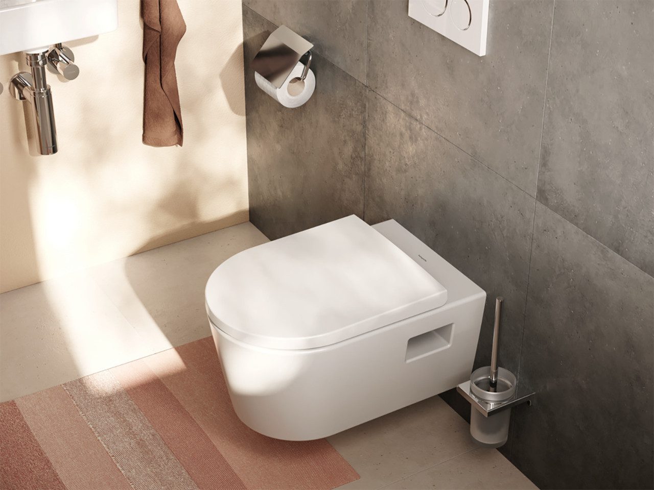 Grohe Wand-WC-Befestigung Hansgrohe Wand WC spülrandlos EluPura Tiefspüler