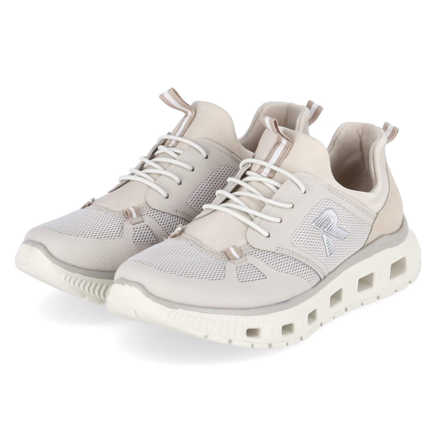 Rieker Rieker M6078-60 Damen Textil & Synthetik beige Slipper günstig online kaufen