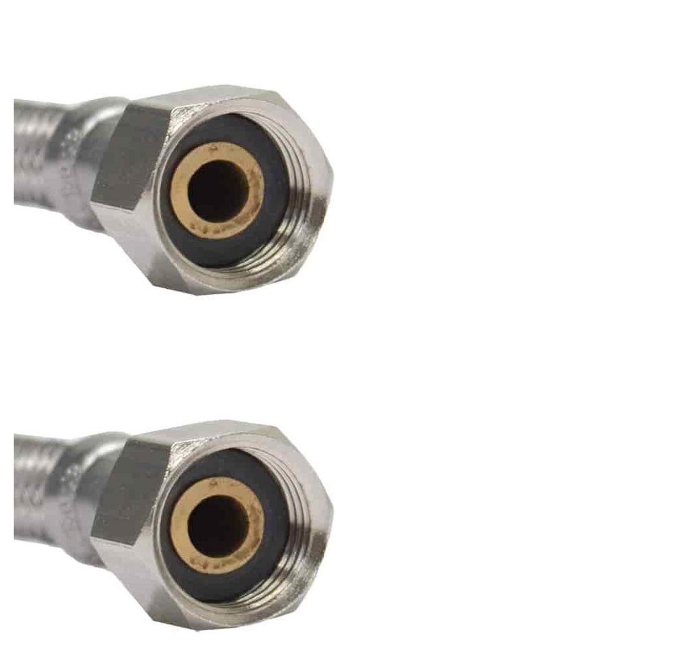 Thumbnail - KLASEBO® flexibler Schlauch Panzerschlauch, Edelstahl, Flexschlauch, 3/8" x 1/2", 1000mm, DN8, DVGW