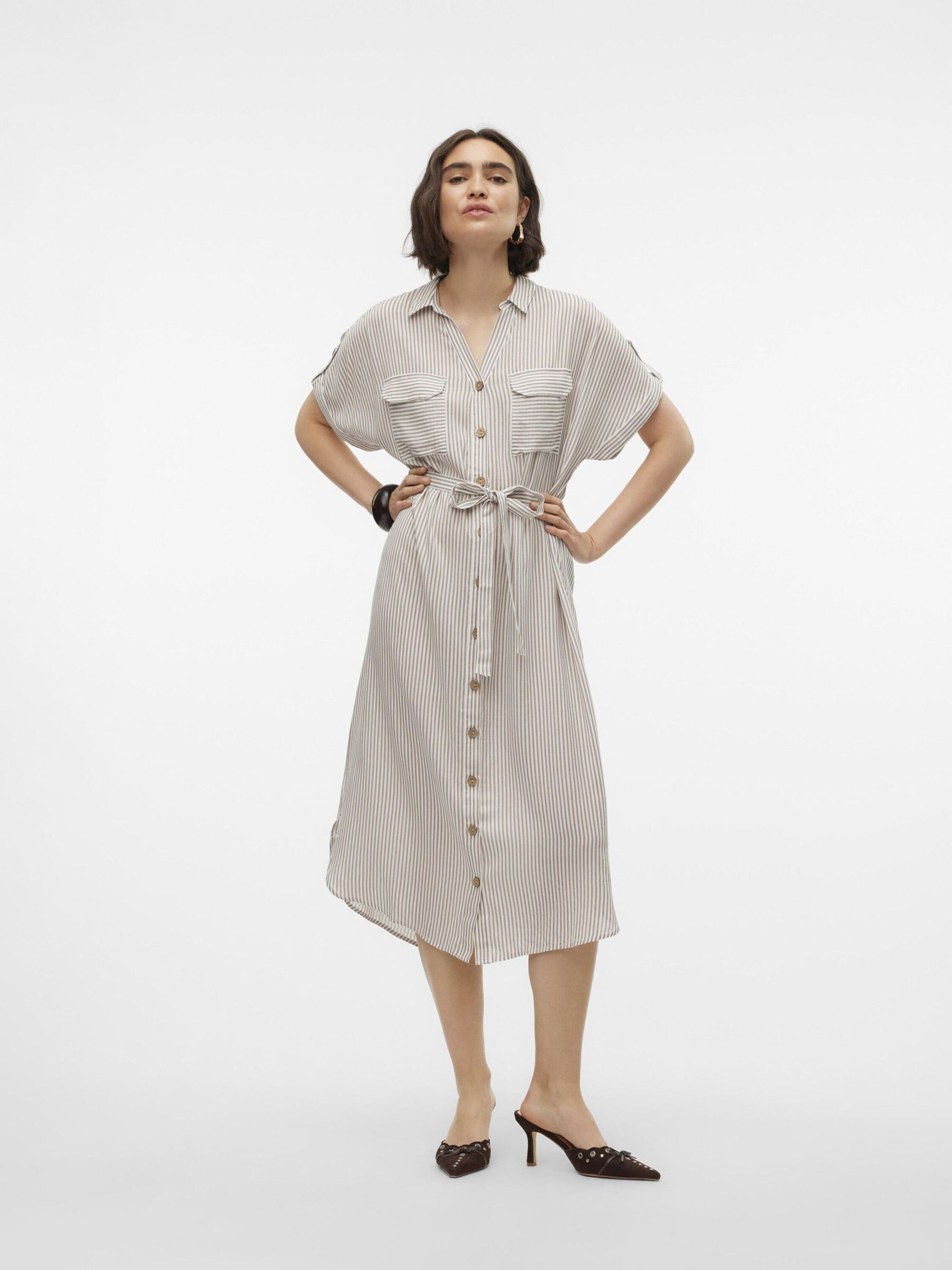 Vero Moda Blusenkleid VMBumpy (1-tlg) Drapiert/gerafft