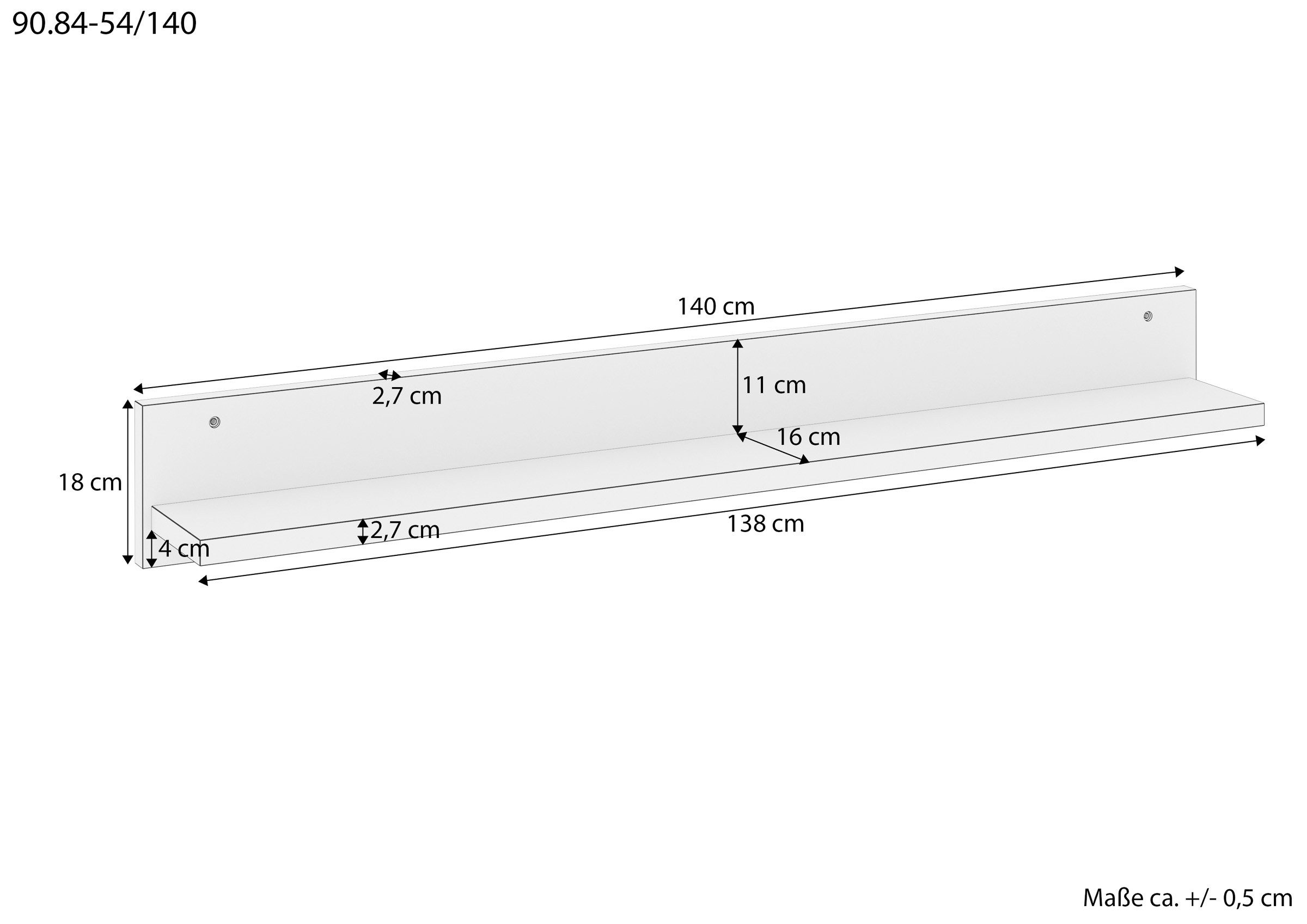 ERST-HOLZ Wandregal Holzablage Regal Buche Größe Wählbar günstig online kaufen