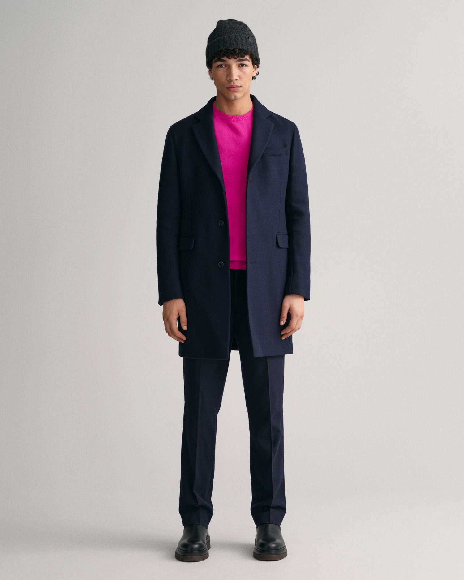 Gant FUCHS PINK Lambswool Rundhalspullover Superfine Rundhalspullover