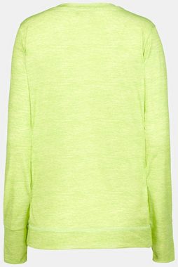 Gina Laura Rundhalsshirt Shirt LIME Rundhals Langarm Daumenloch