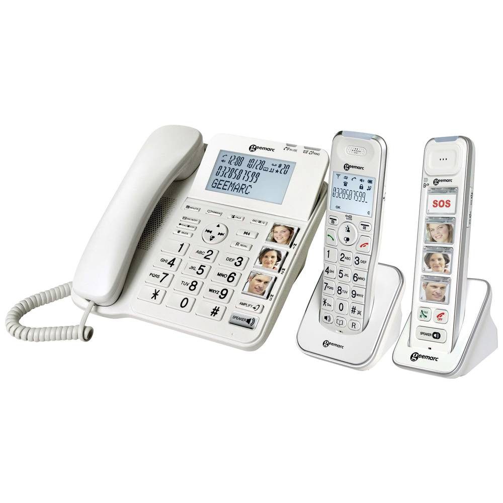 Geemarc Seniorentelefon PACK_SENIOR_295 Seniorentelefon (Anrufbeantworter, Foto-Tasten, inkl. Mobilteil)