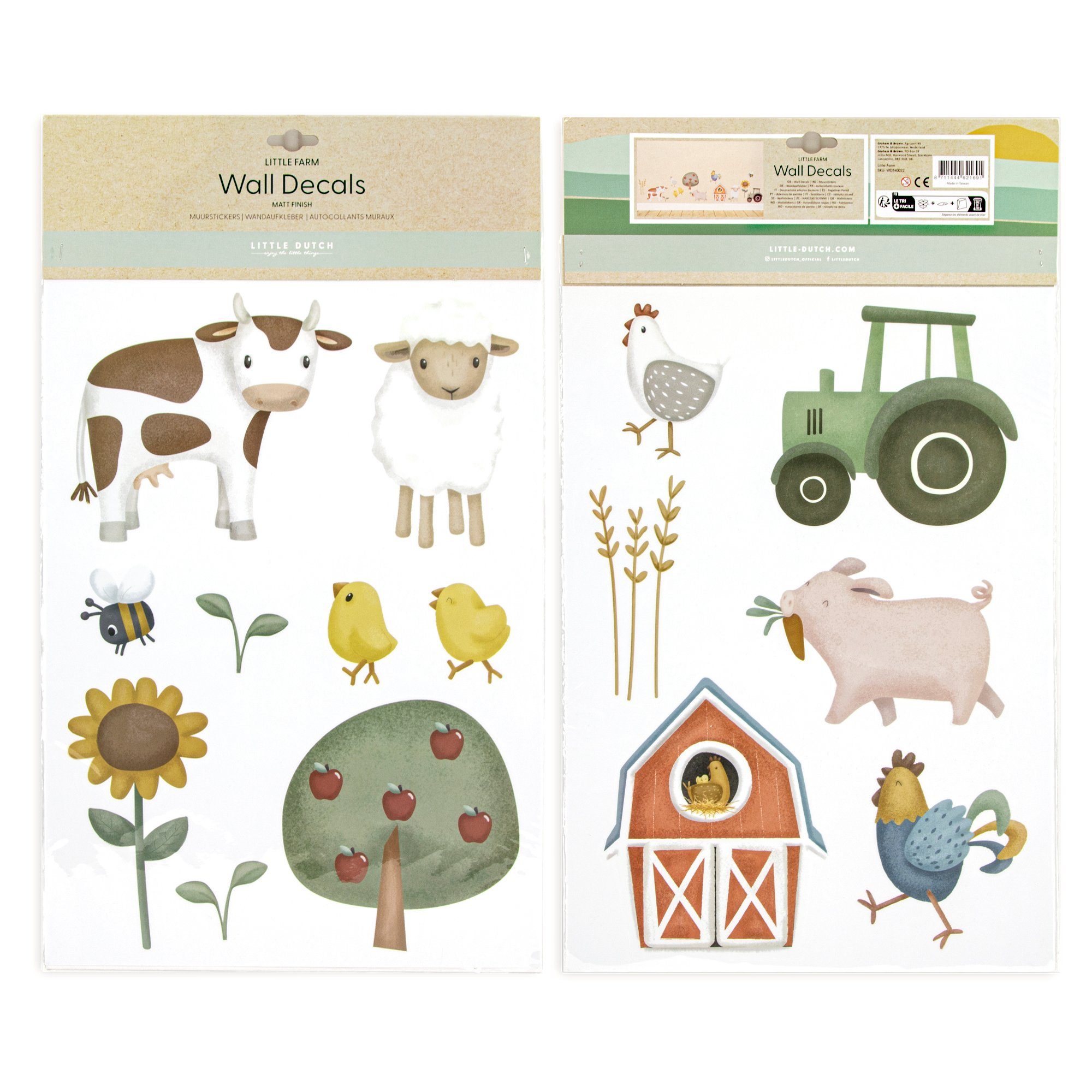 LITTLE DUTCH Wandsticker Little Farm (Set), Little Dutch - Luxus-Wandaufkleber - Kleiner Bauernhof - 30x42cm