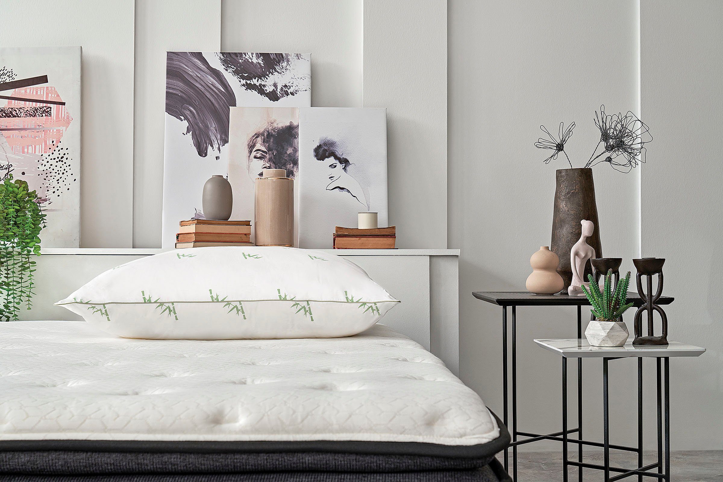 Yatas Bedding Naturfaserkissen Bambus Majestät, Kopfkissen 40x80, 80x80 cm, Bauchschläfer, Rückenschläfer, Seitenschläfer, atmungsaktiv, allergiker geeignet (Hausstauballergiker)