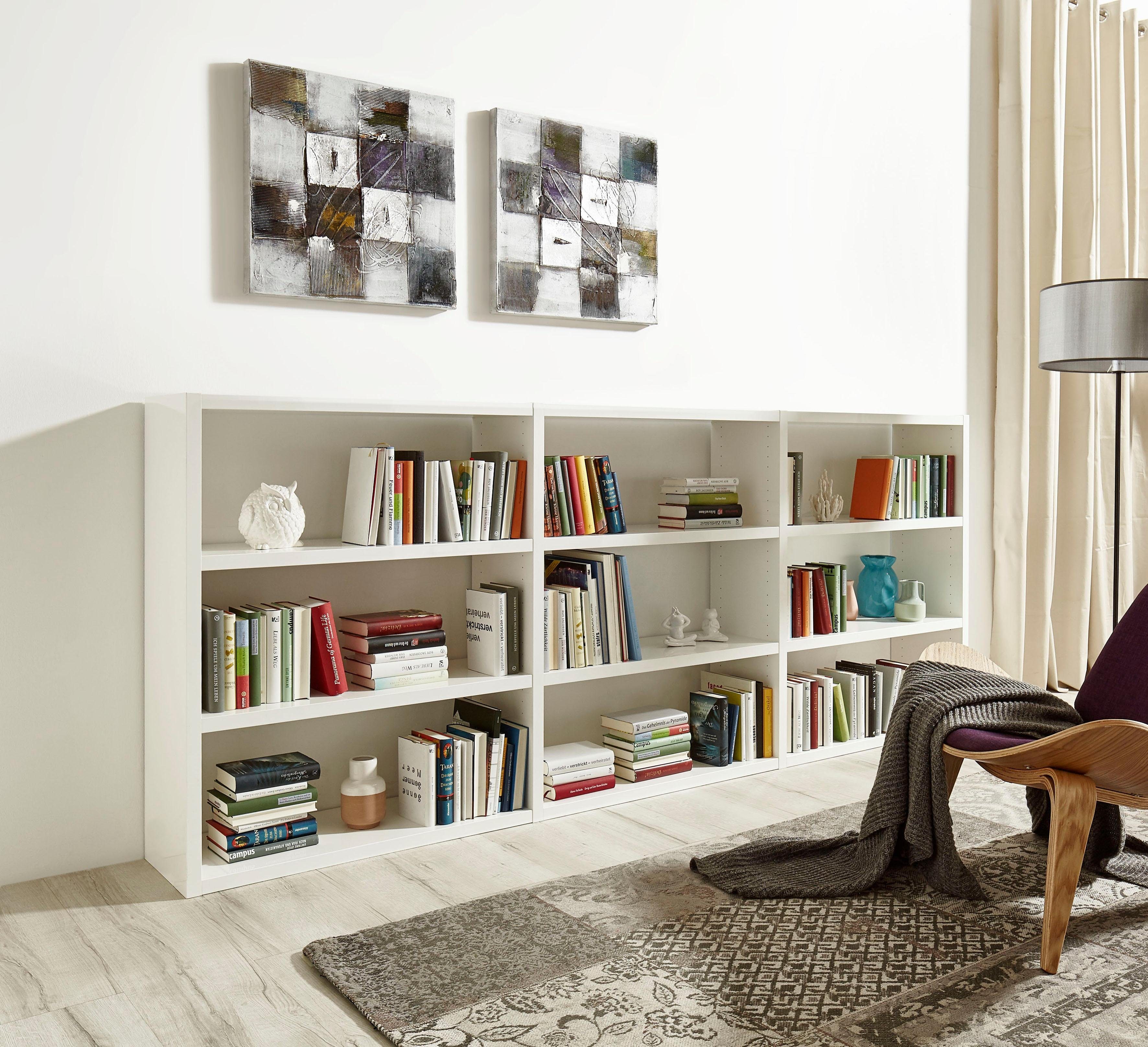fif möbel Raumteilerregal Toro, 9 Fächer, Breite 275,8 cm Hochglanz Weiß | Raumteiler-Regale