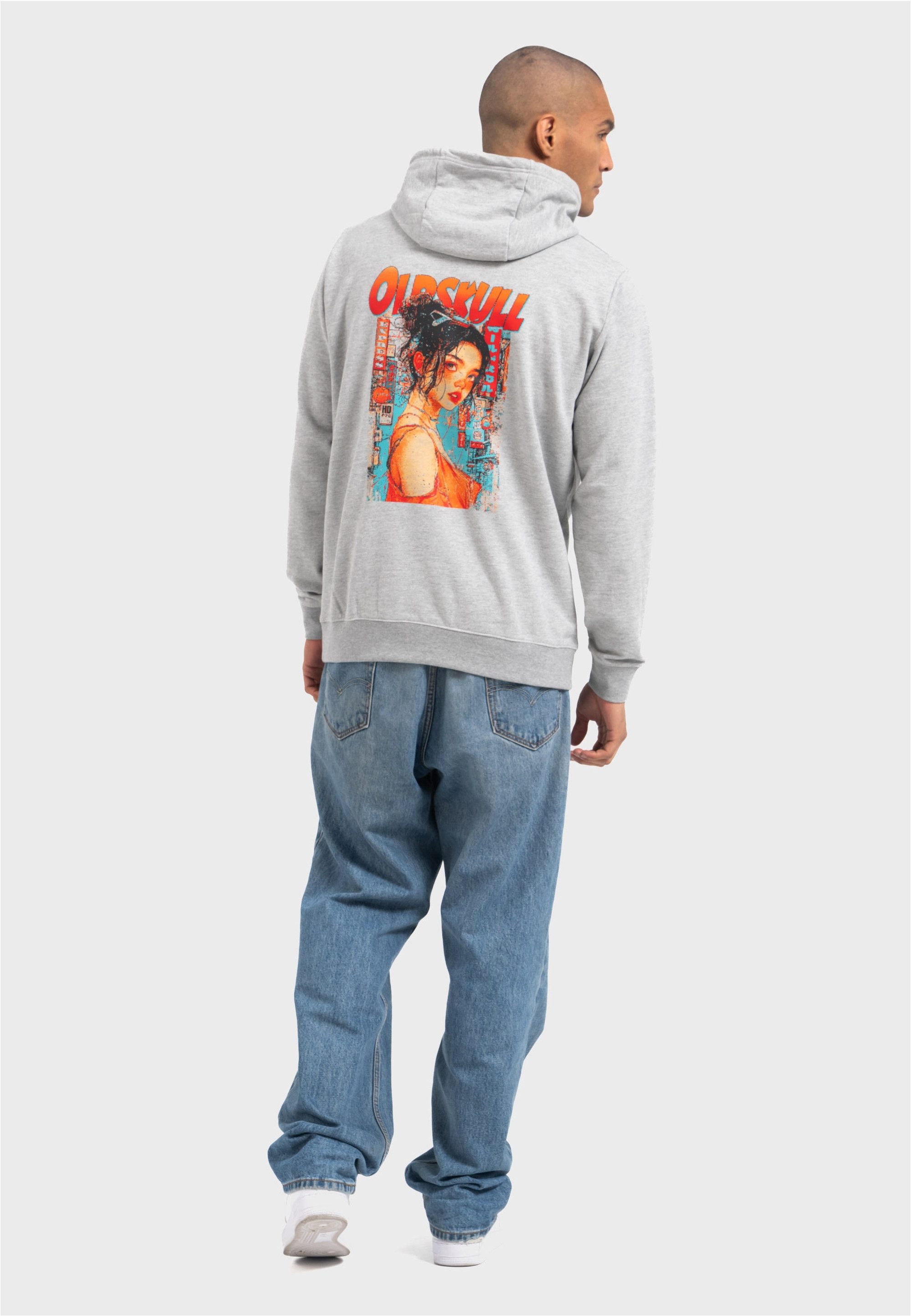Kapuzensweatshirt Retro Pixel Lady Logo Graphic
