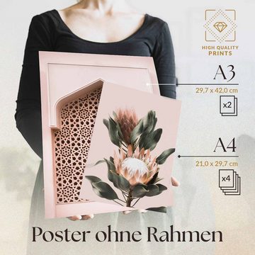 Heimlich Poster Set als Wohnzimmer Deko, Bilder DINA3 & DINA4, Monstera Pflanzen, Pflanzen