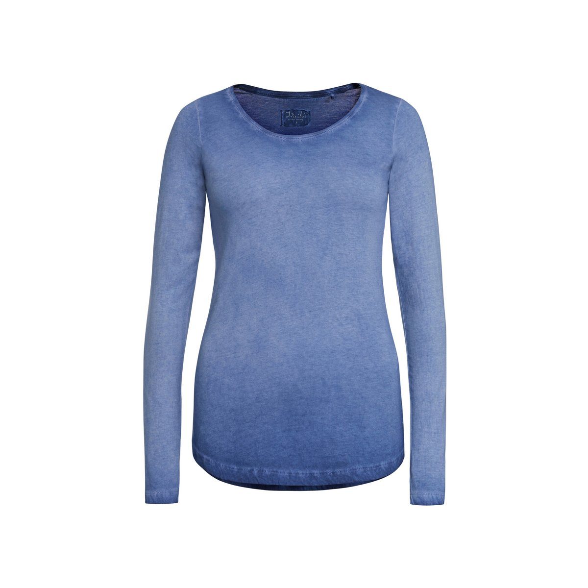 DAILY´S Langarmshirt blau regular (1-tlg) Gletscherblau