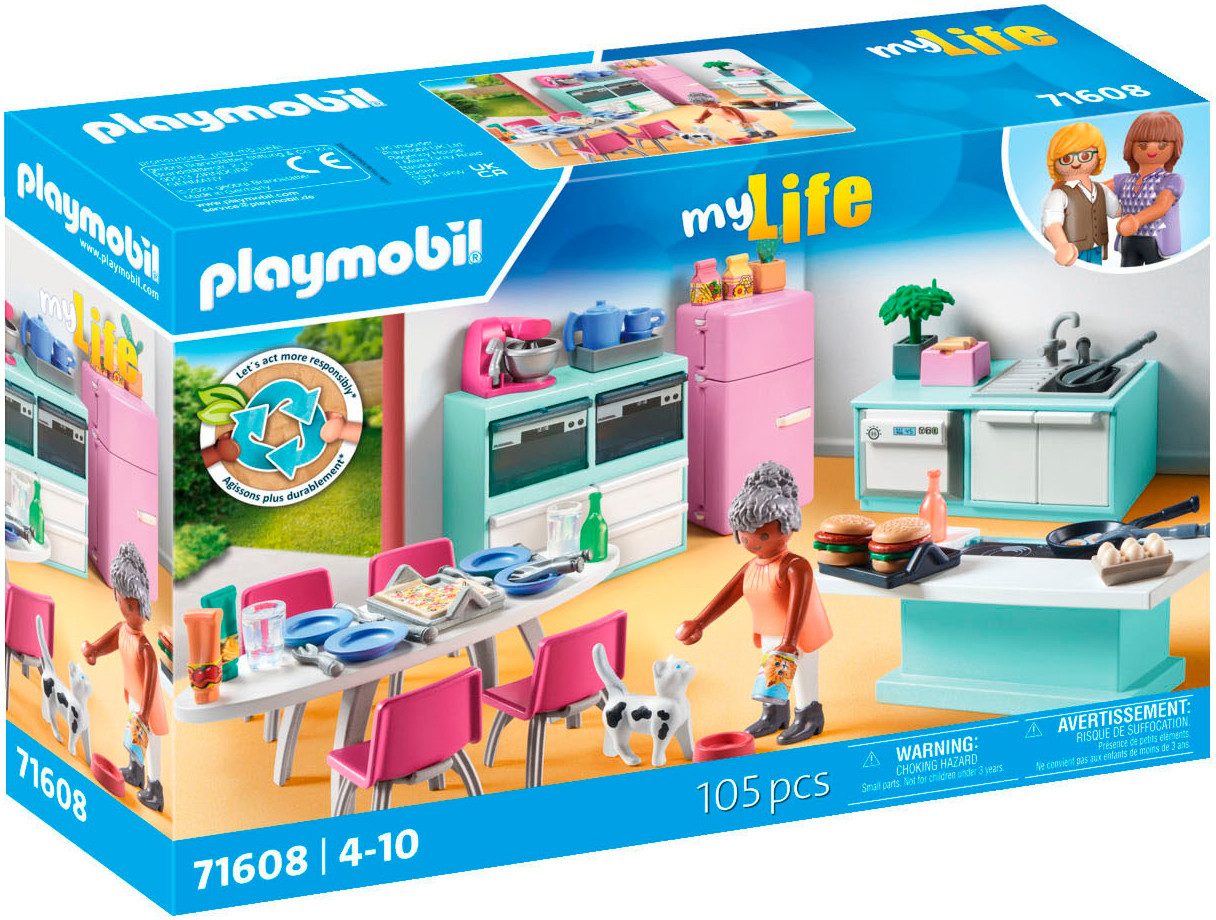 Playmobil® Küche mit Essplatz (71608), myLife Konstruktions-Spielset, (105 günstig online kaufen