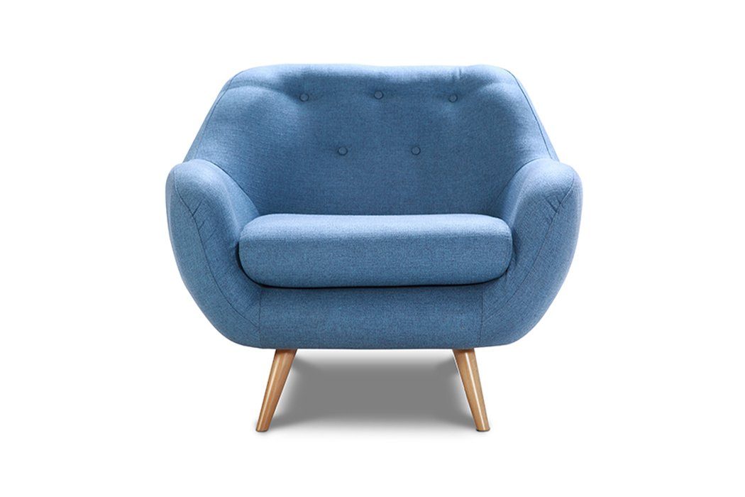 Neu Polster Design Sitzer Lounge Sessel Sofa Blauer Stuhl Sessel, Fernseh Club Relax 1 JVmoebel