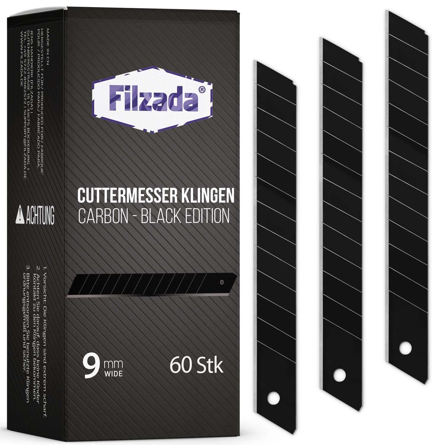 Filzada Cuttermesser 60x Cuttermesser Klingen 9mm Carbonstahl Abbrechklinge günstig online kaufen