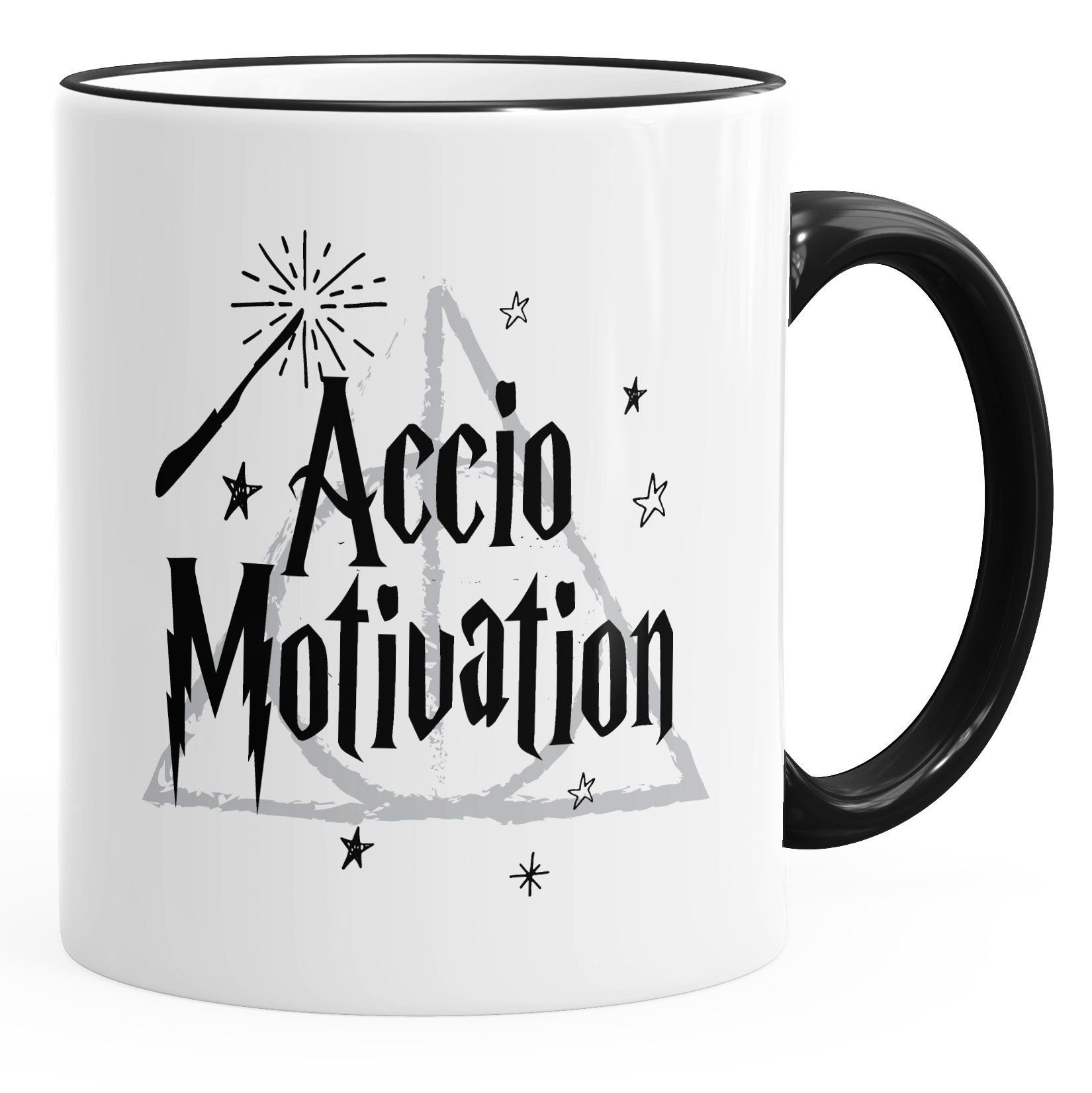 MoonWorks Kaffee-Tasse Keramiktasse MoonWorks®, Spruch Accio Tasse Motivation Teetasse Keramik