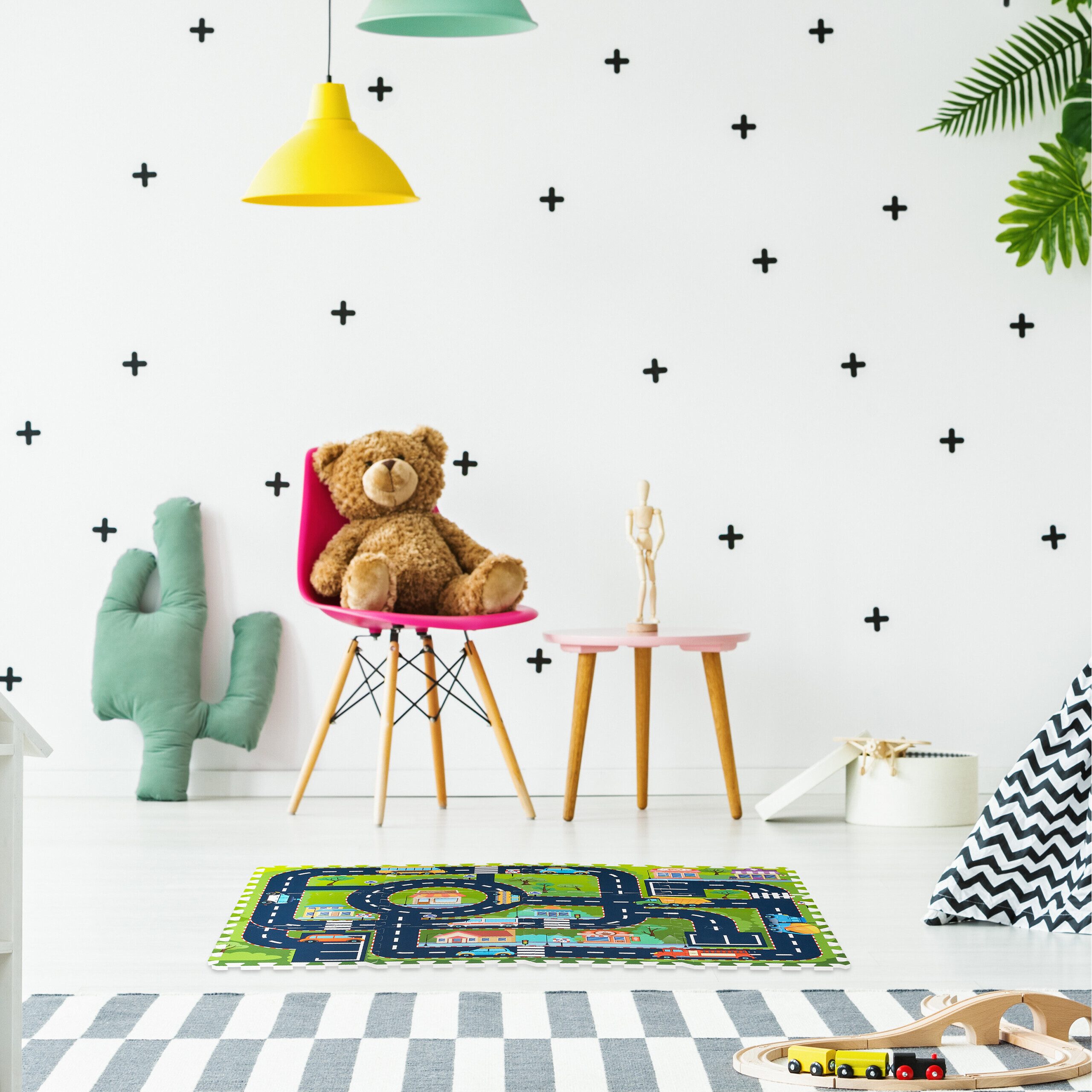 relaxdays Spielmatte Puzzlematte Straße