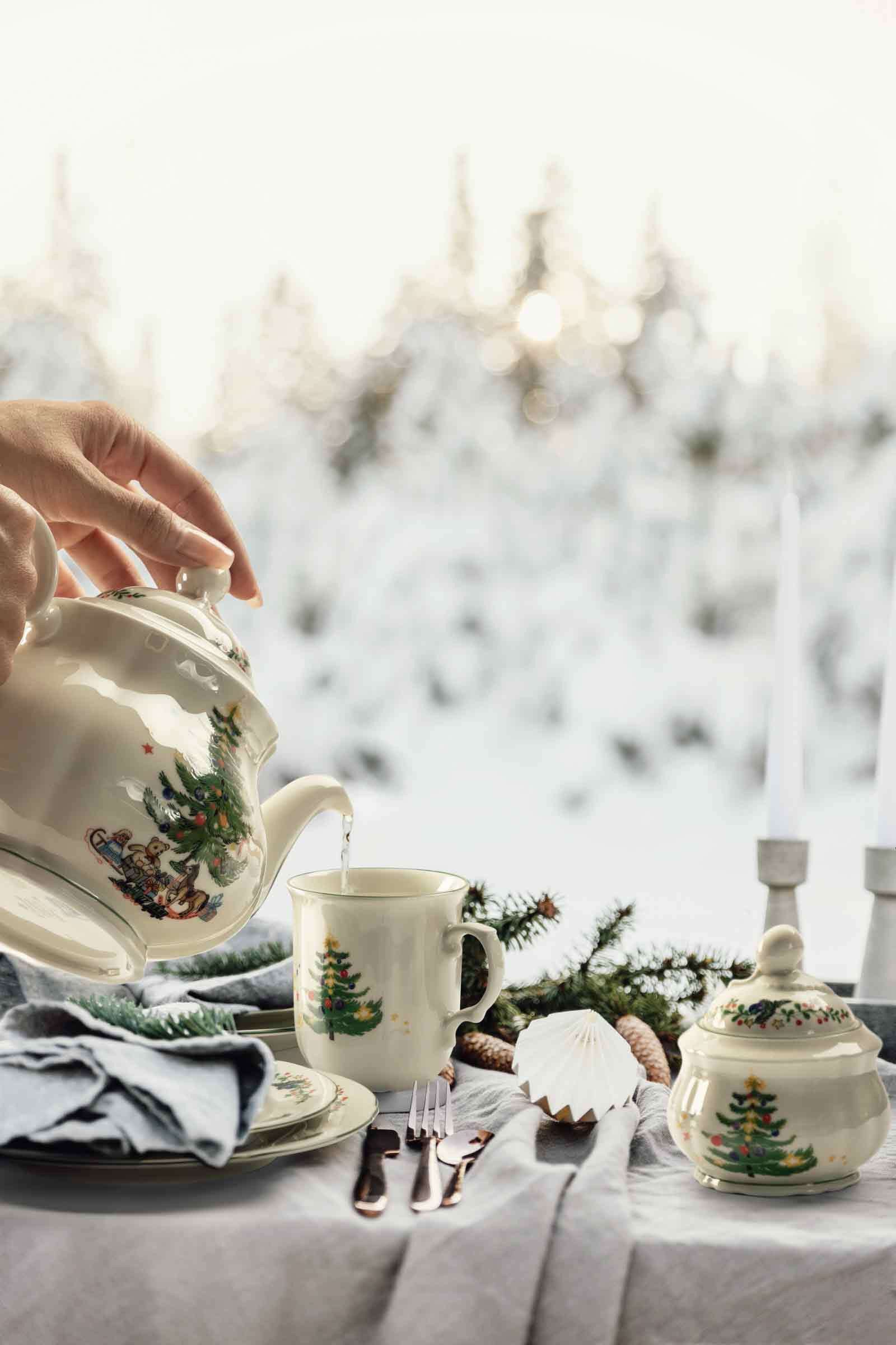 Seltmann Weiden Becher Marieluise Weihnachten Becher mit Henkel 270 ml, 6-tlg., Porzellan