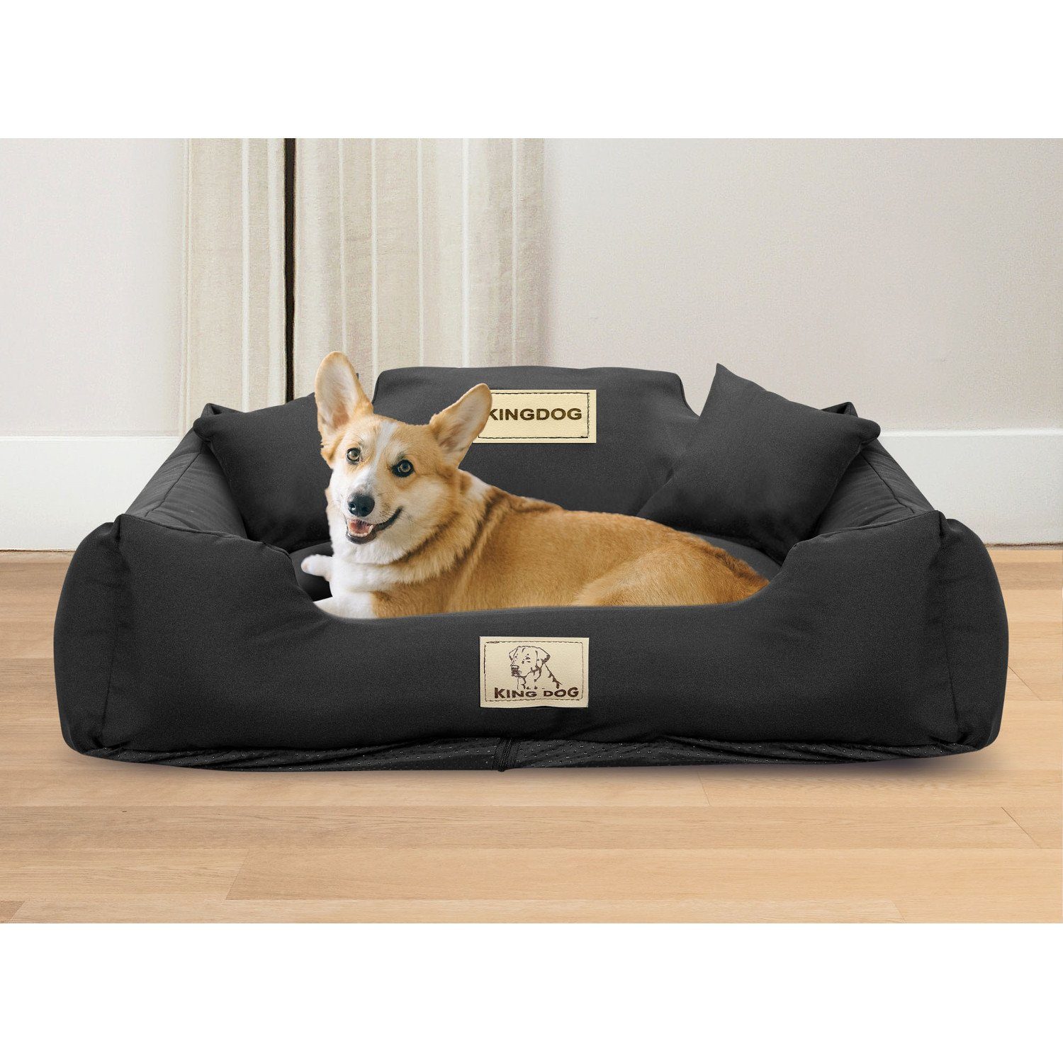 AIO Tierbett, KingDog Rutschfestes Hundebett 100x75cm
