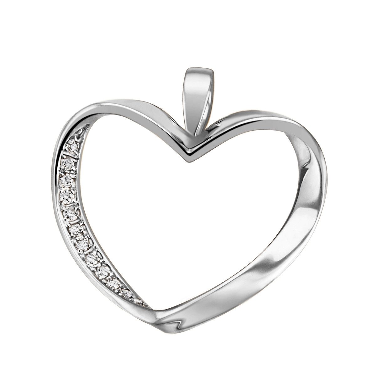 Reflexion Diamonds Herzanhänger aus 585/750er Gelb-oder Weißgold/ Herz-Motiv/ 0,04ct., Herz-Motiv, in 585/750er Gelb- /Weißgold, besetzt mit Brillanten
