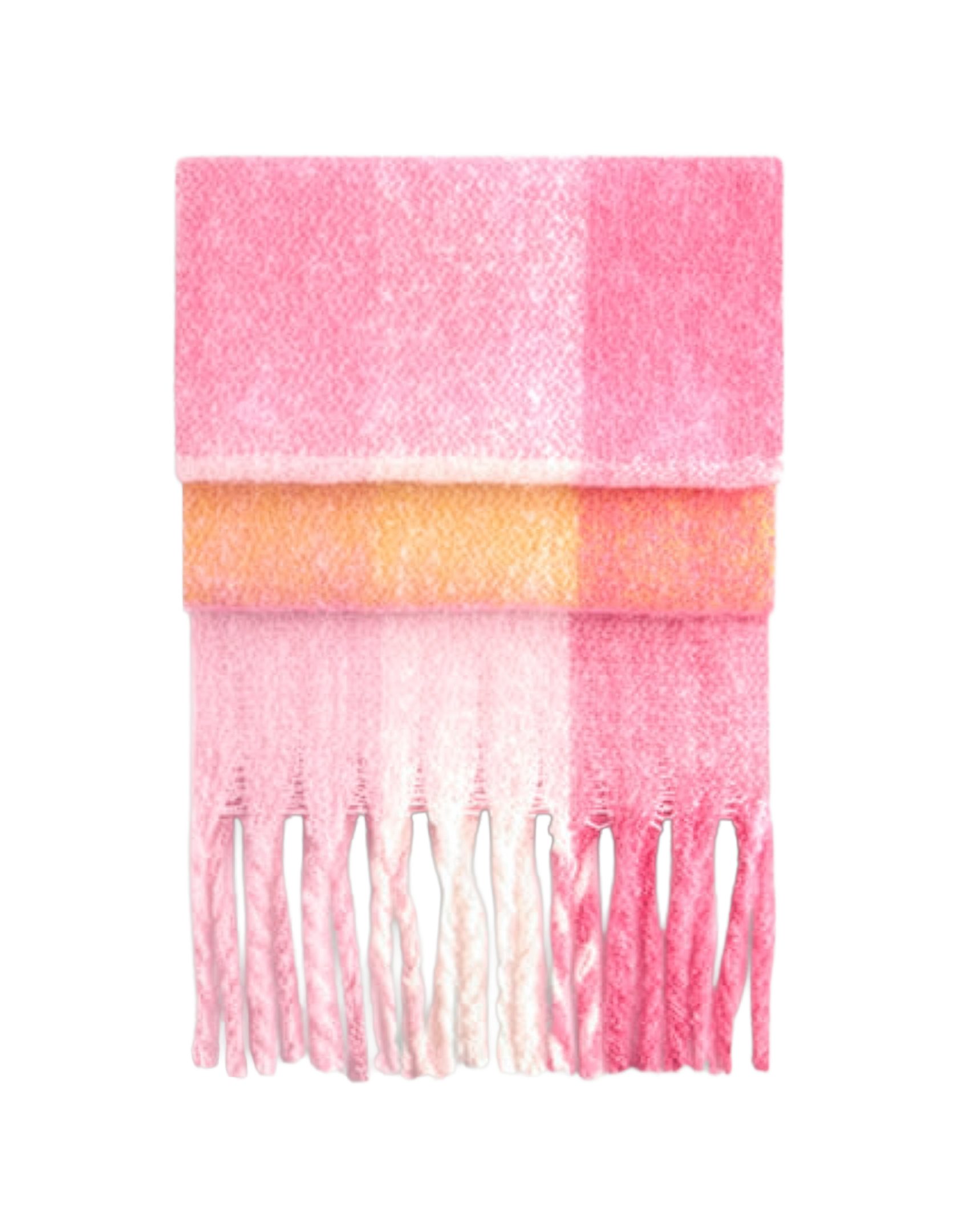 Beechfield® Modeschal Damen Oversized Schal mit Karomuster – weicher Soft-Touch Winterschal, mit Quasten 223 x 33 cm