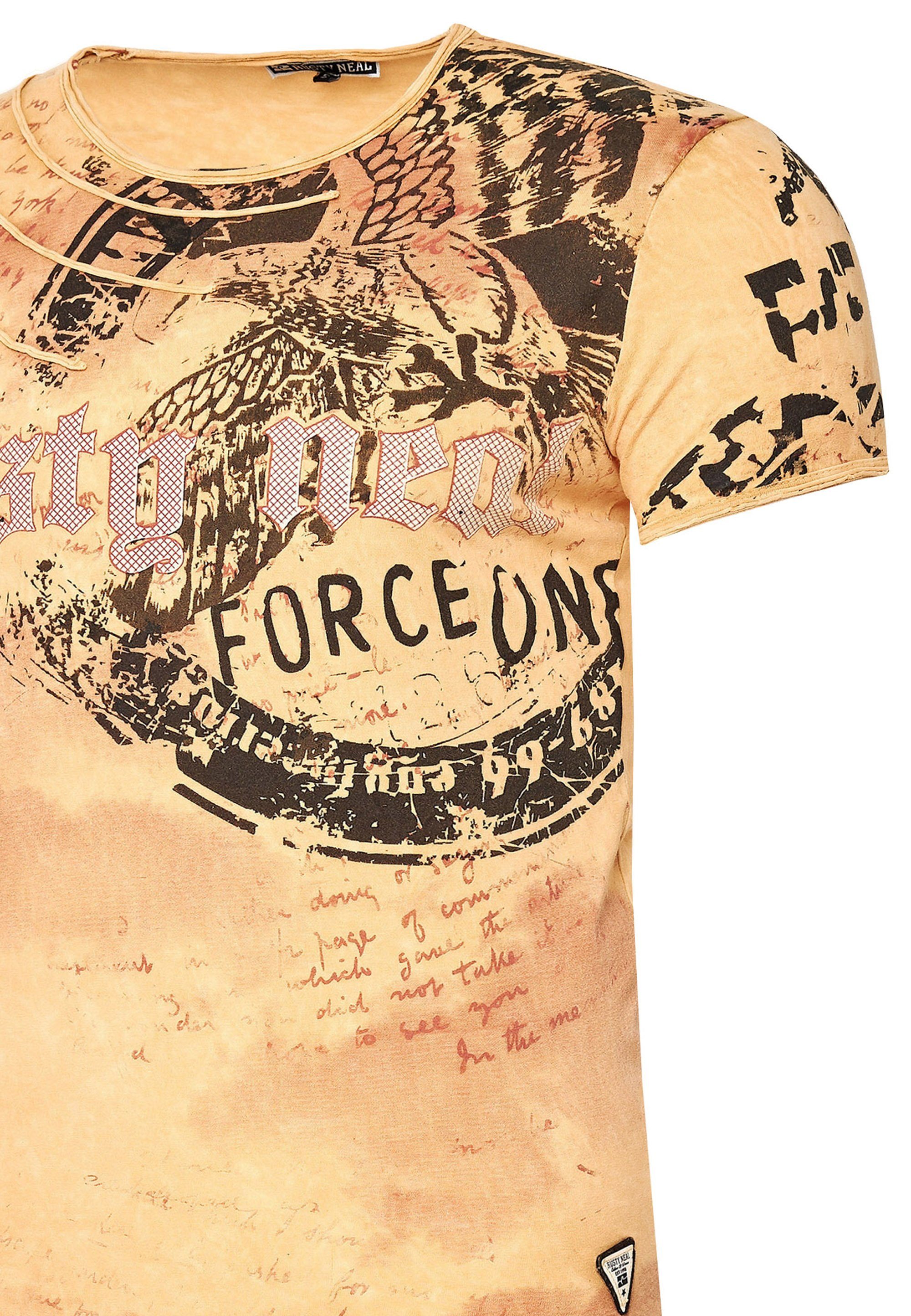 Rusty Neal T-Shirt mit eindrucksvollem Print