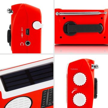 Duronic Radio (Hybrid Radio AM/FM, Aufladbar mit Solar, Kurbel und USB, 300mAh Akku)