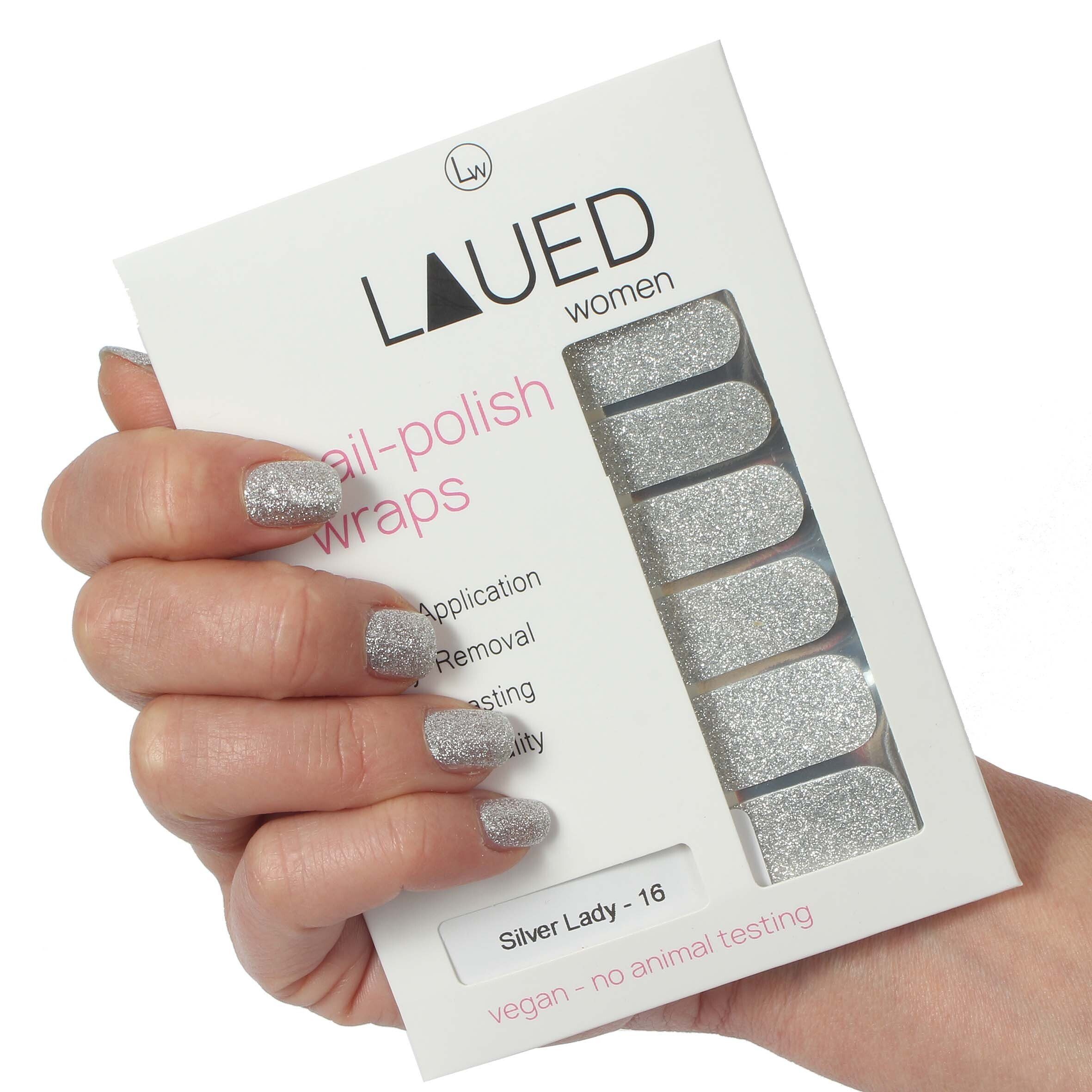 LAUED Nagellack solid glitter, aus zertifizierter Produktion (SGS / SEDEX) und Material (FSC) Silver Lady | Nagellacke