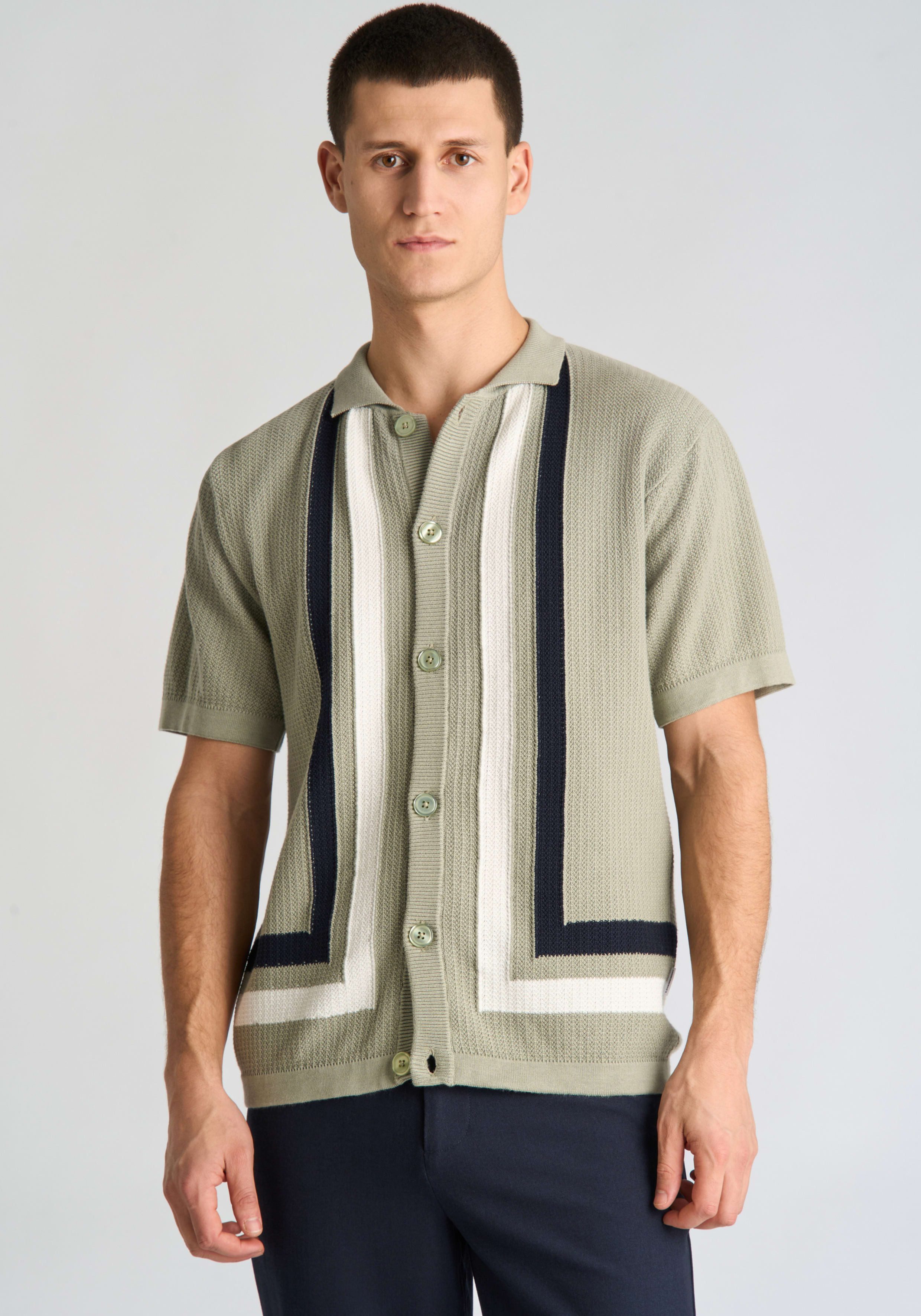 LINDBERGH Strickjacke Kurzarm-Strickjacke mit grafischem Muster