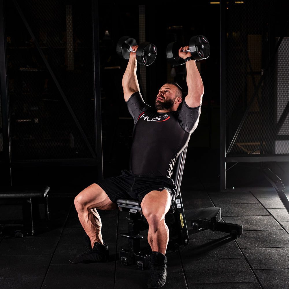 HMS Kurzhantel Fitnesshantel 15 kg Hantel, (Set, Langlebigkeit), Gerändelter, verchromter Griff sorgt für rutschfesten Halt